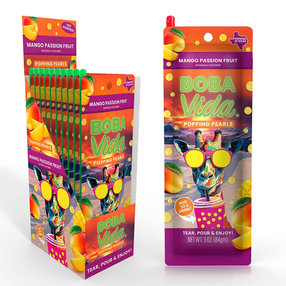 BobaVida Popping Boba -Mango Passion Fruit, 10ct