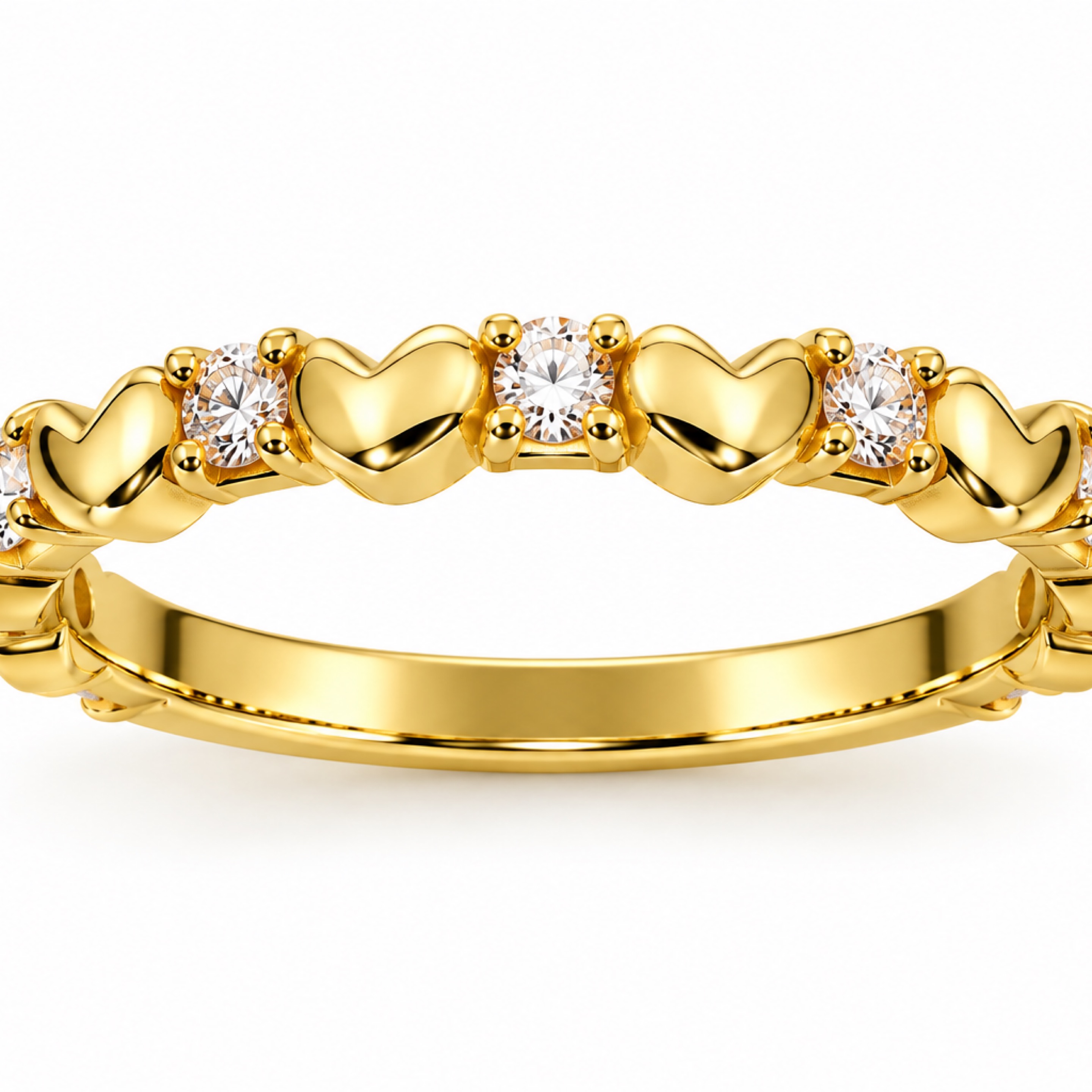 Heart Gold Ring Sz - 5