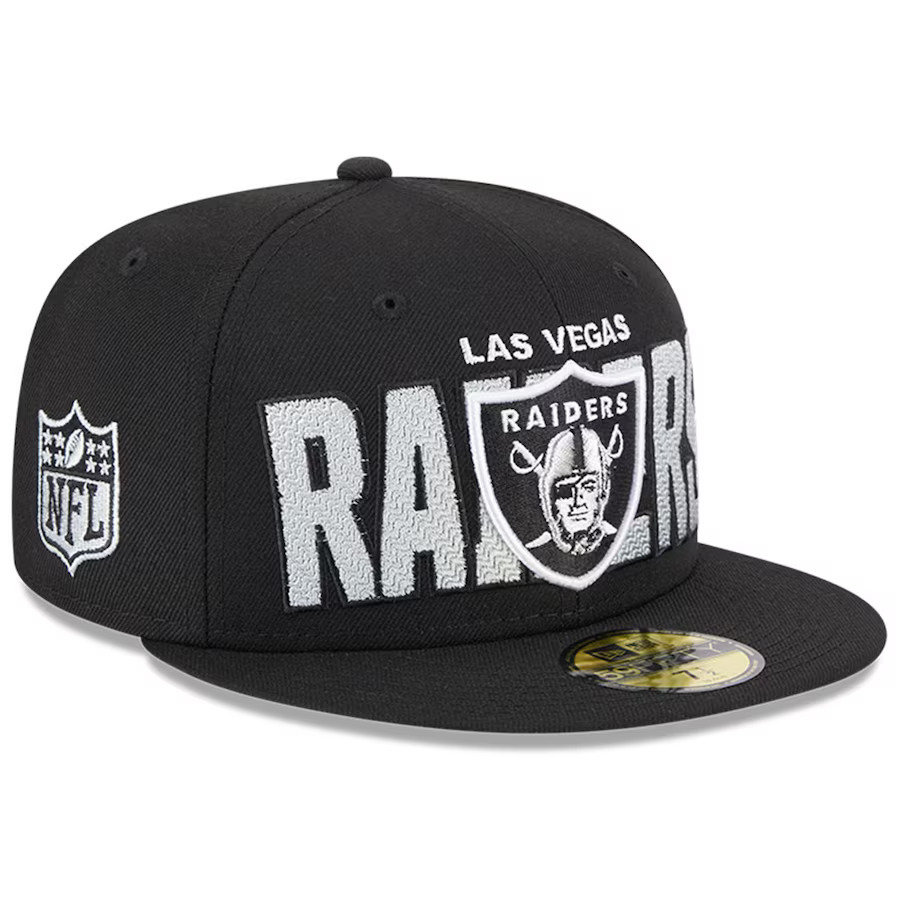 Las Vegas Raiders 2023 New Era 59FIFTY Draft Hat - Black