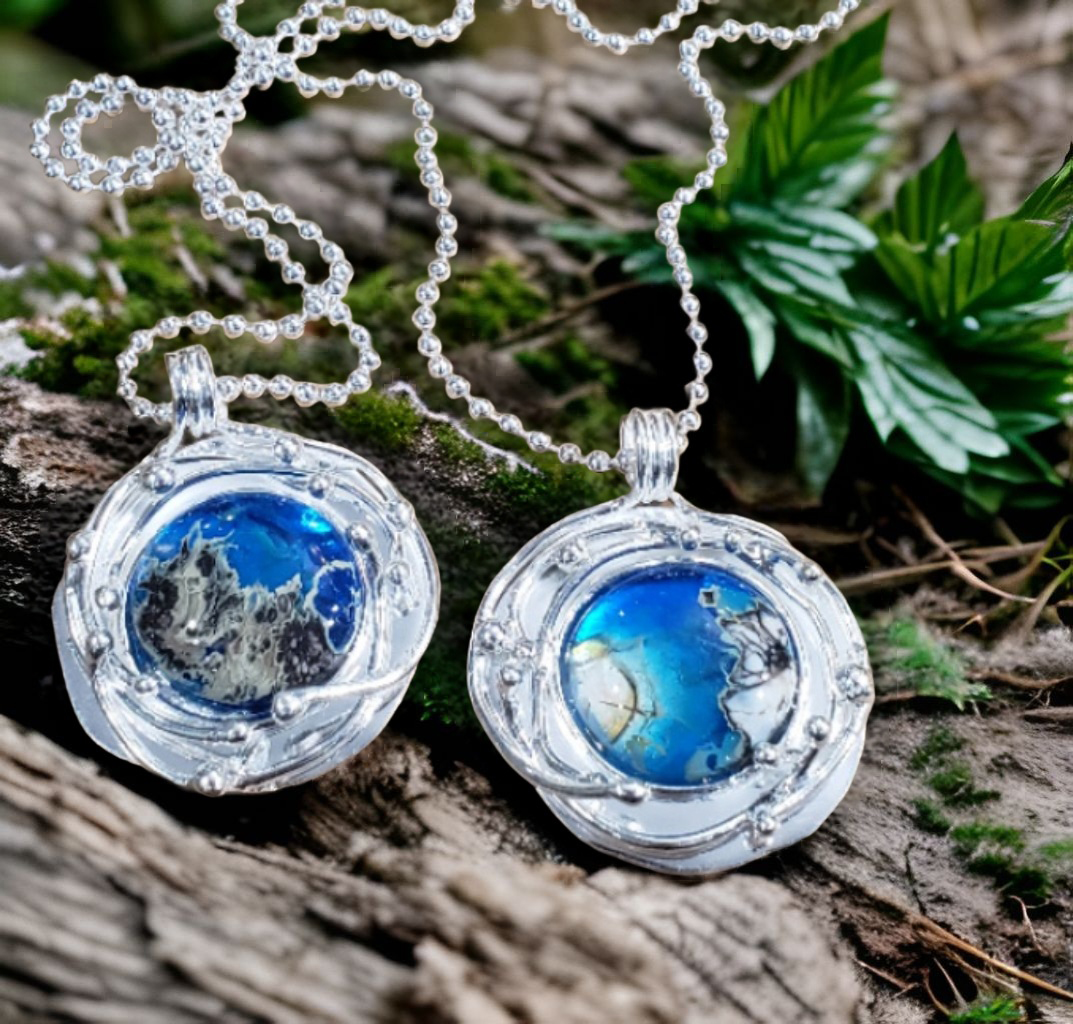 Galaxy Ocean Pendant by Moss Creek Art