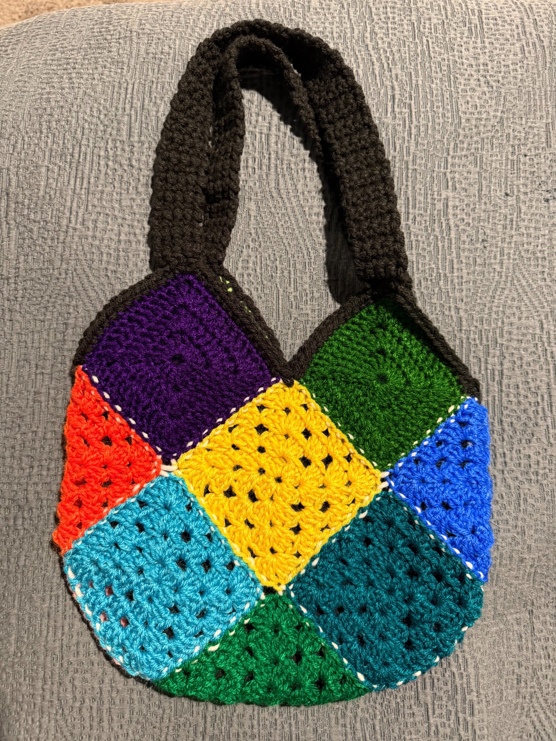 Colorful Granny Square Tote