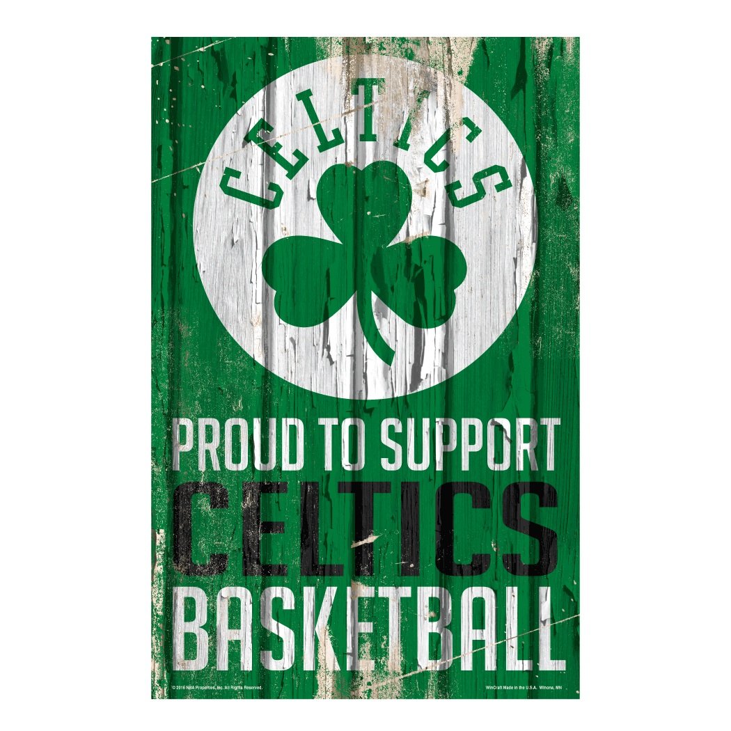Boston Celtics Proud to Support Wooden Sign 11x17"