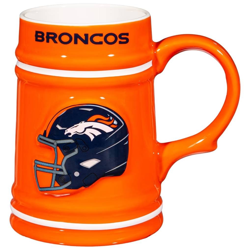 Denver Broncos Ceramic Stein Cup with Gift Box 24oz.
