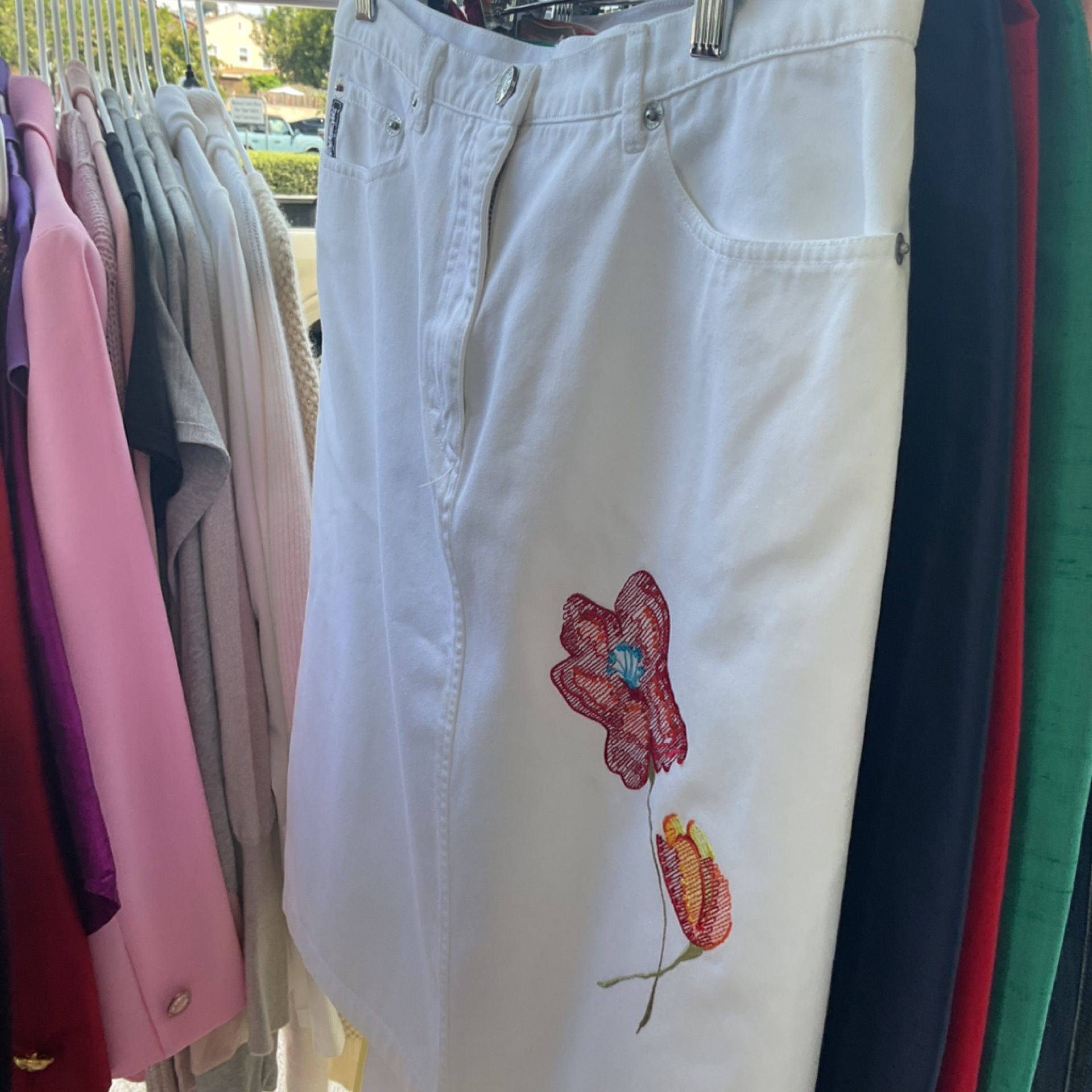 White Skirt w/ Flower