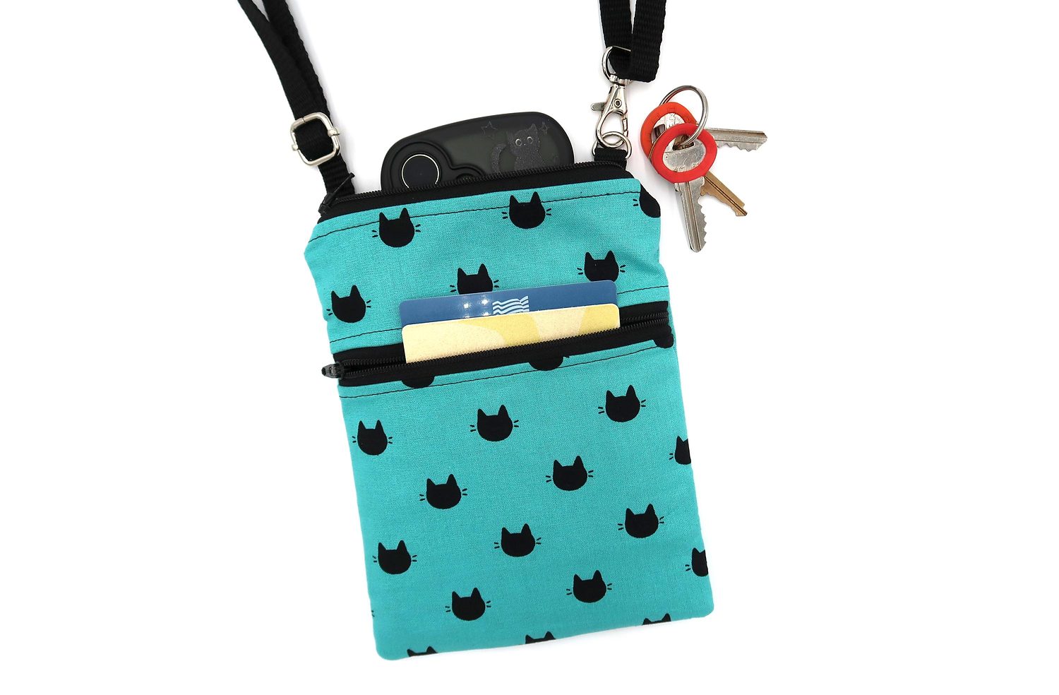 Small Crossbody Bag – Kitty Dots, photo 3 of 6