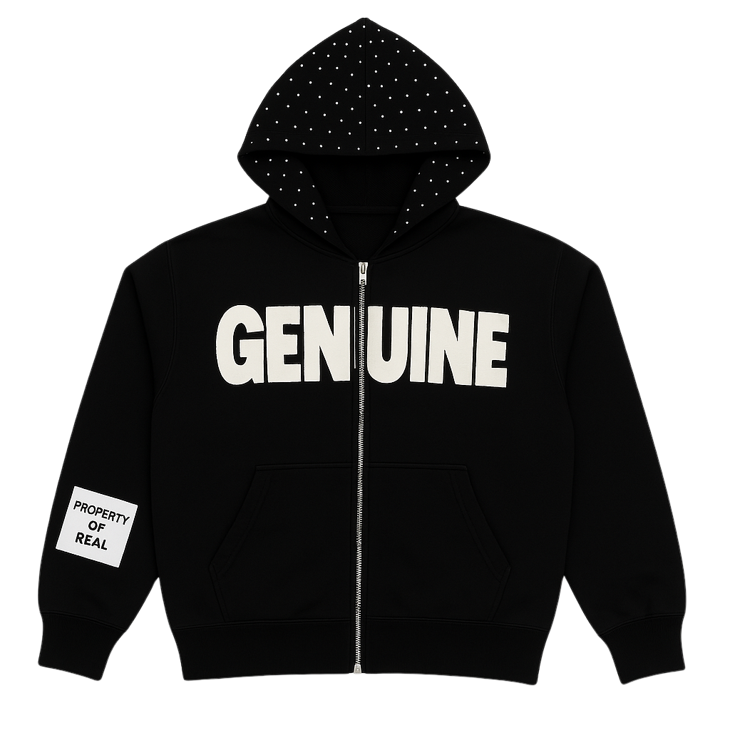 THE GENUINE CLUB (Rhinestone Distressed Hoodie)
