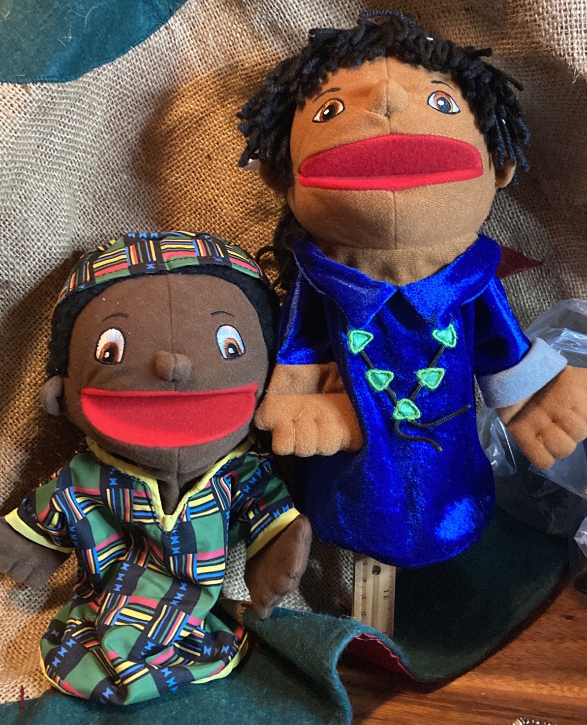 Lakeshore learning Puppets -Ghanaian Boy Puppet and Navajo Boy Puppet