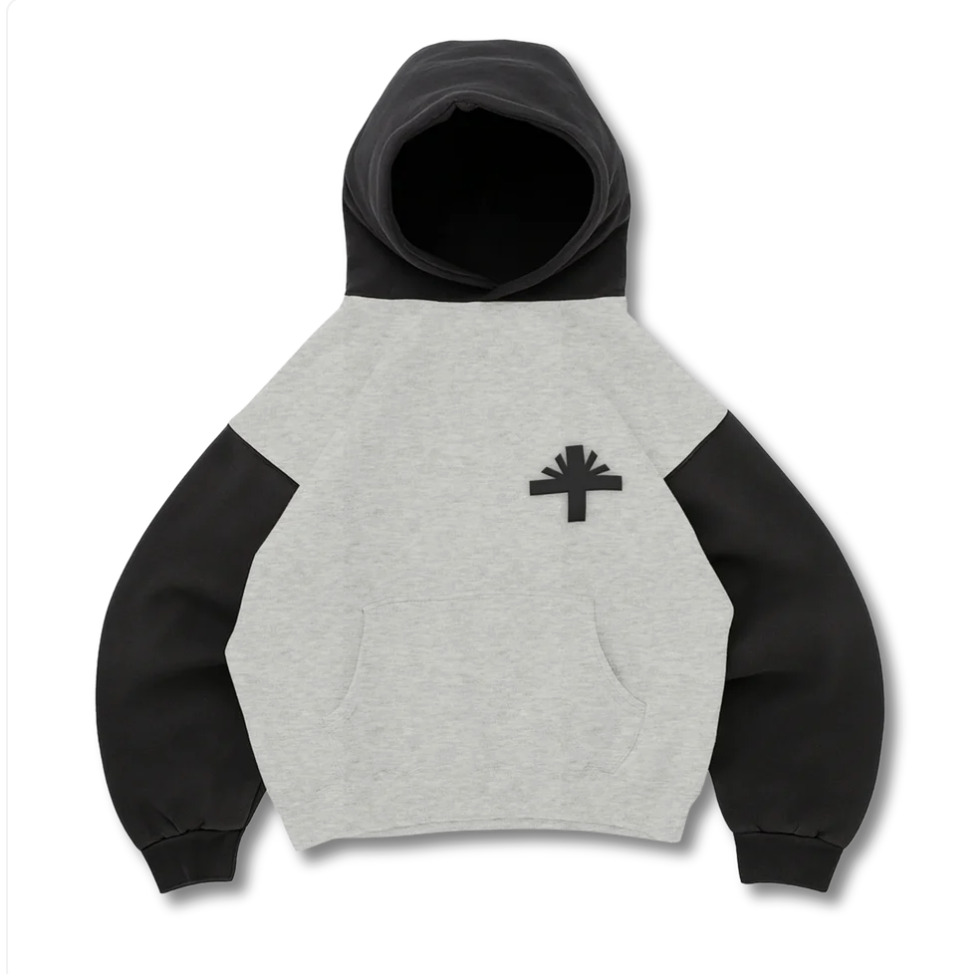Vertabrae Two Tone Hoodie Black
