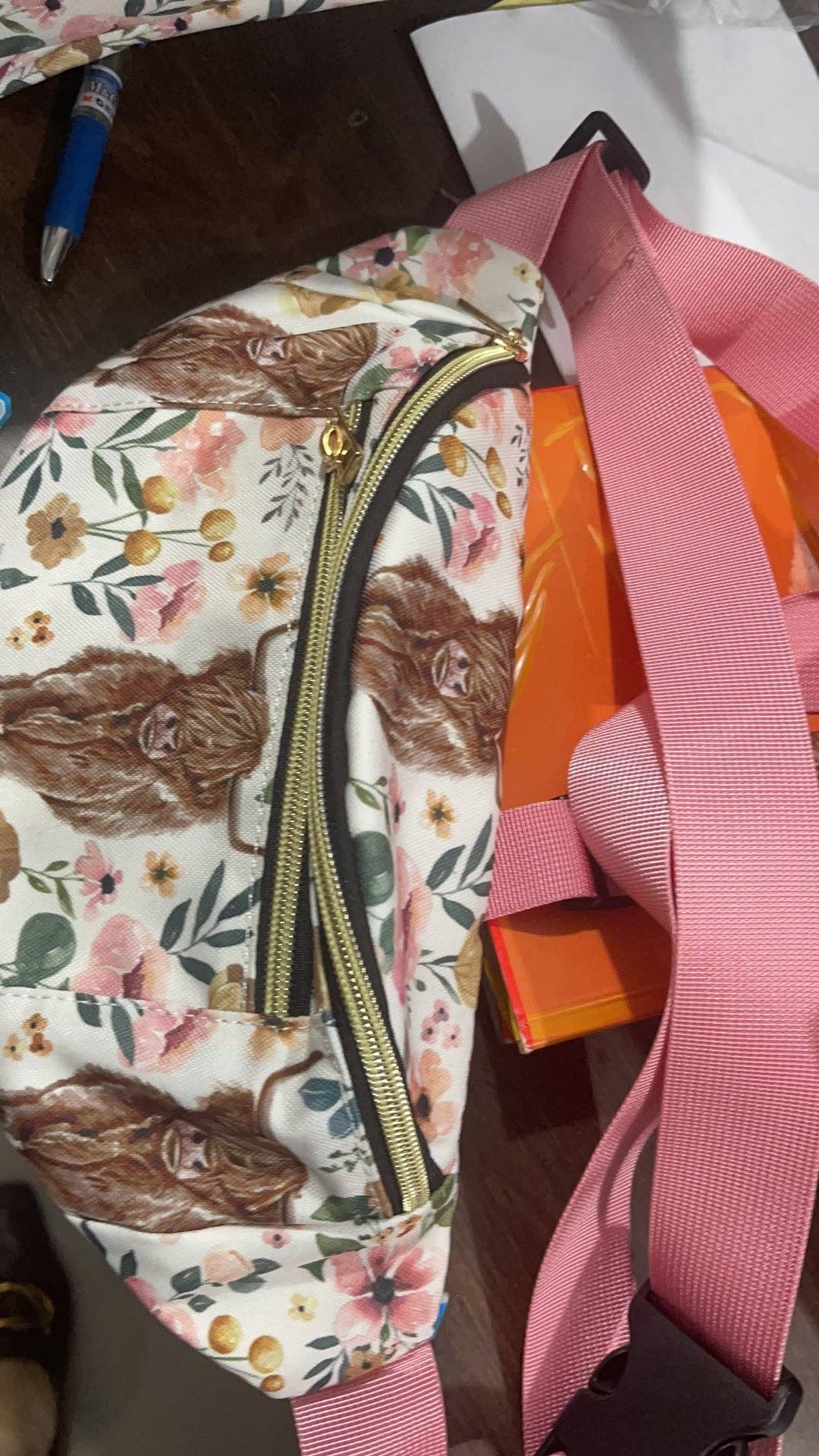 Pink Highland Cow Bumbag