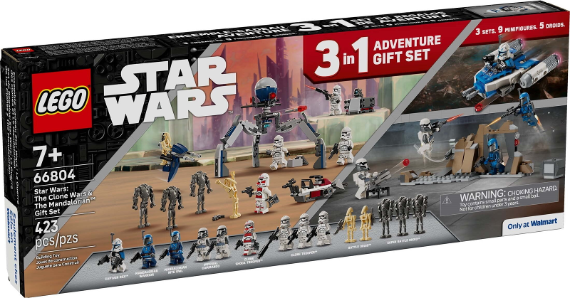 66804 Star Wars Bundle Pack, 3 in 1 Adventure Gift Set (Sets 75372, 75373, and 75391) - Star Wars: The Clone Wars & The Mandalorian Gift Set