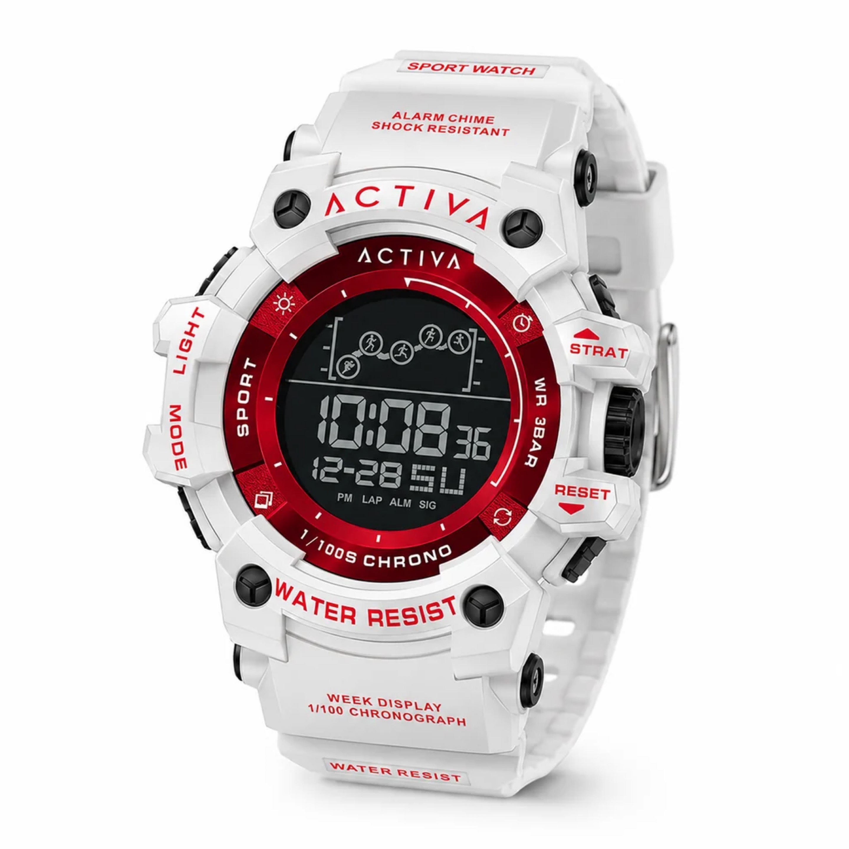 Invicta / Activa Summit  Digital Watch - 50mm ( White / Red )