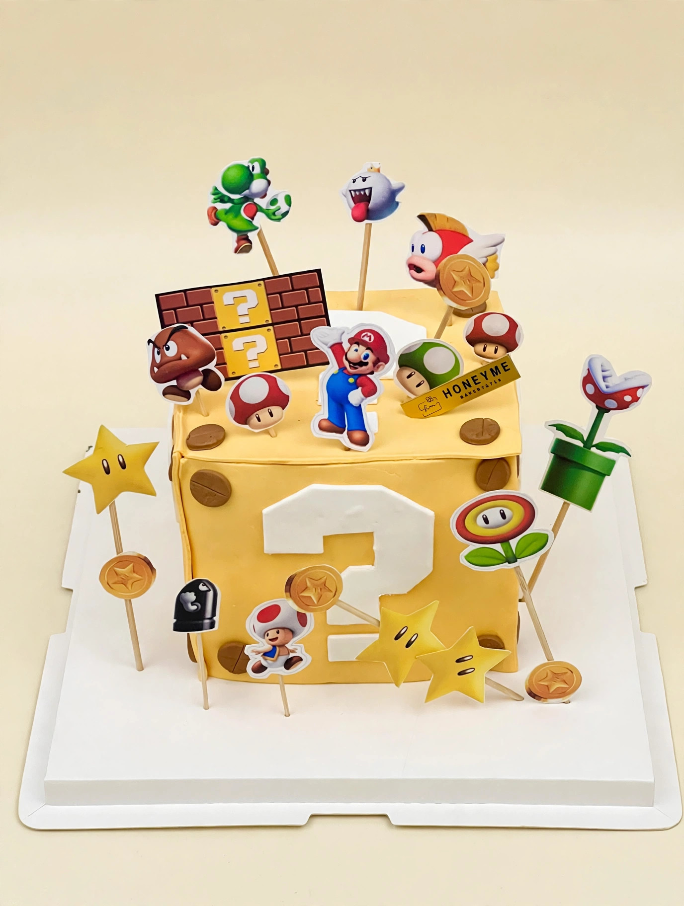Mario Question Block Cake — HoneyMe Bakery, Bellevue