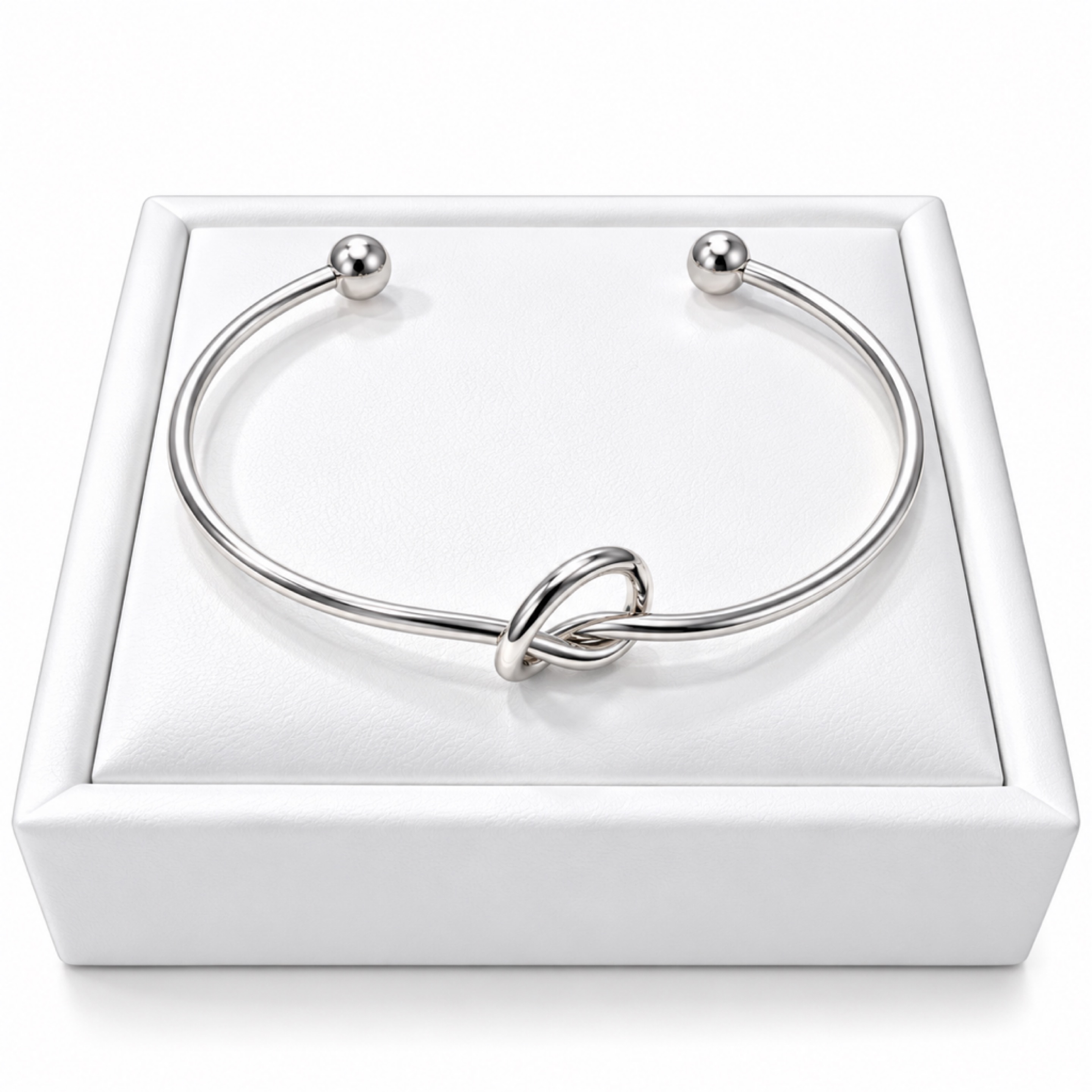 Silver Knot Bangle Bracelet 