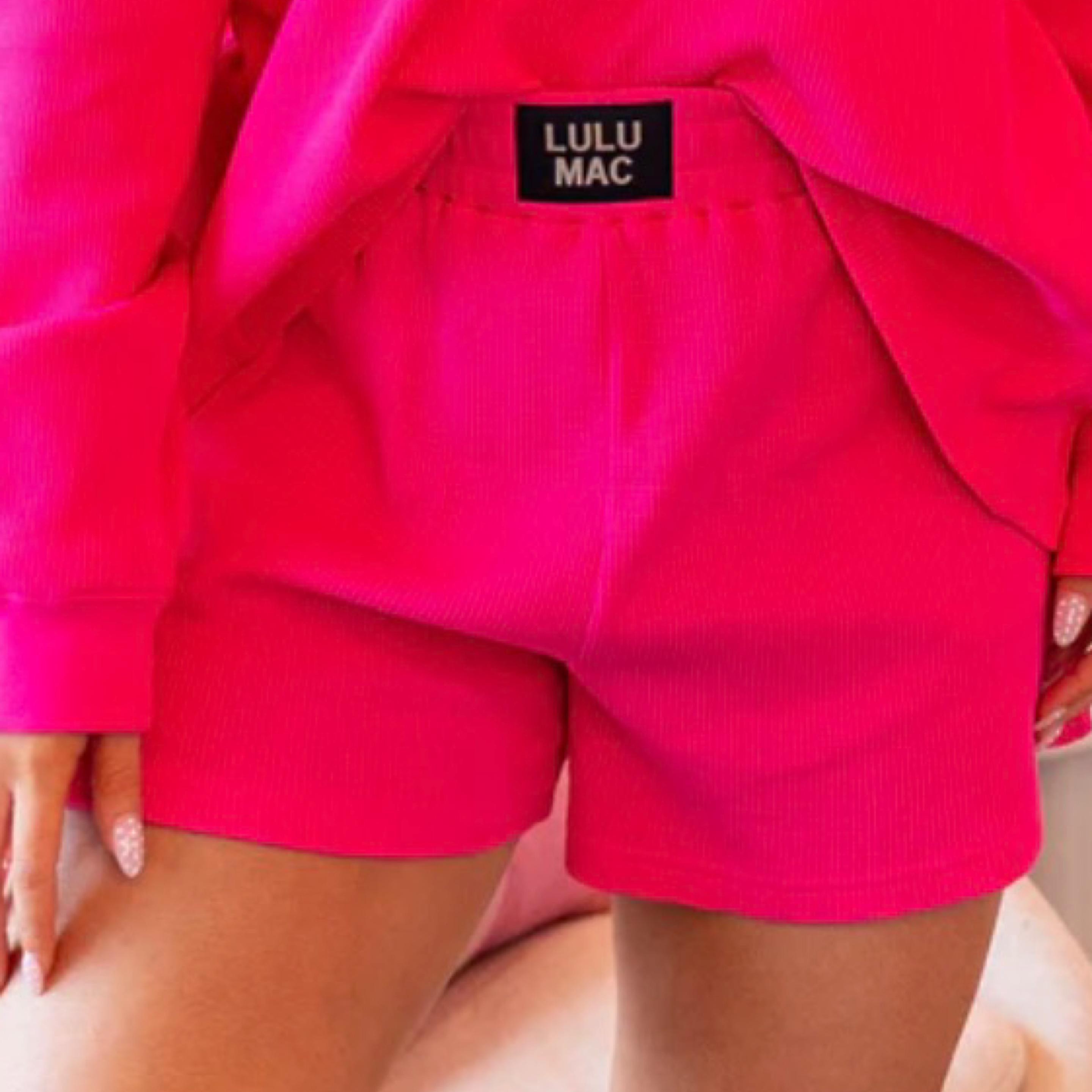 LuLuMac waffle shorts pink — Bama Tan boutique, Tuscaloosa AL