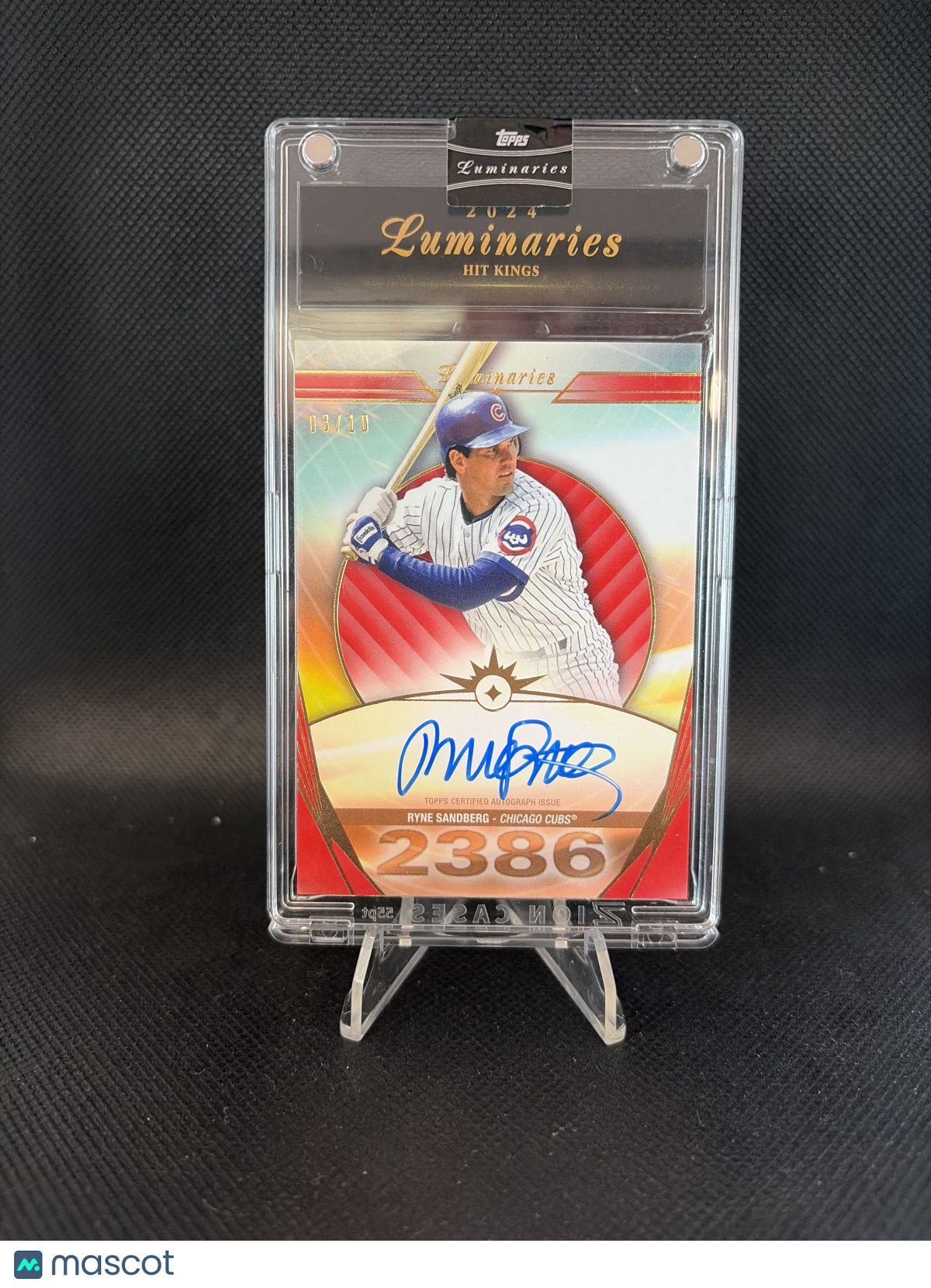 2024 Topps Luminaries Hit Kings Ryne Sandberg Red Auto /10