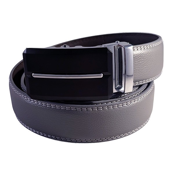 46" Cut To Size Stone Silver Gray Ratchet Belt