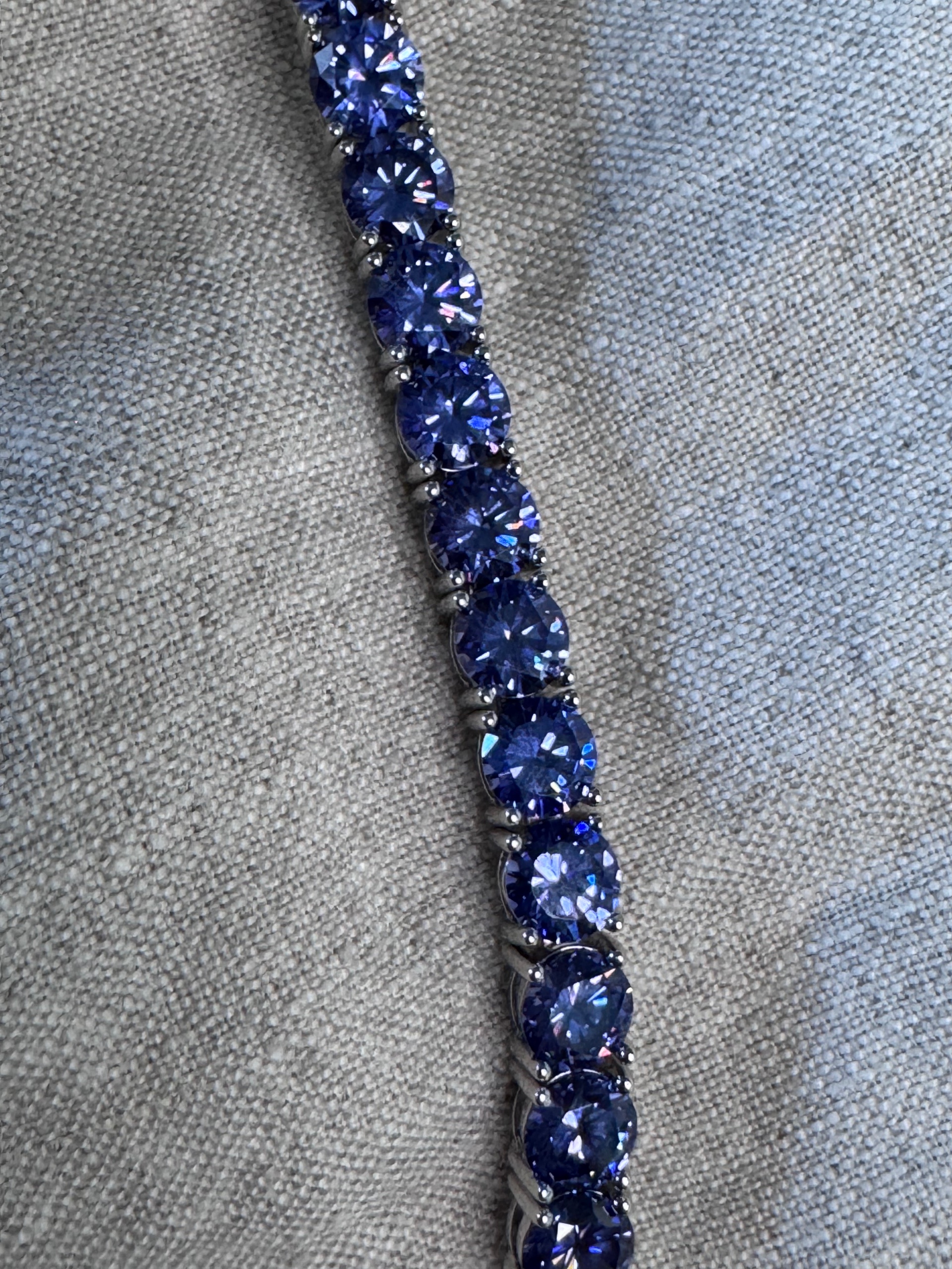 Sterling Silver Tanzanite Tennis Bracelet – 7” | 29 Round Stones (6 mm) thumbnail 5