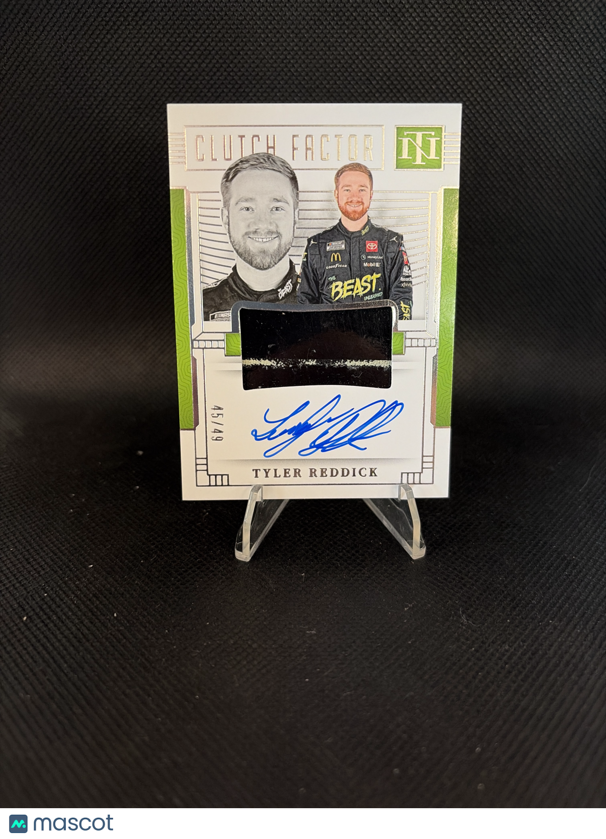 2024 Panini National Treasures Racing Clutch Factor Tyler Reddick Patch Auto /49