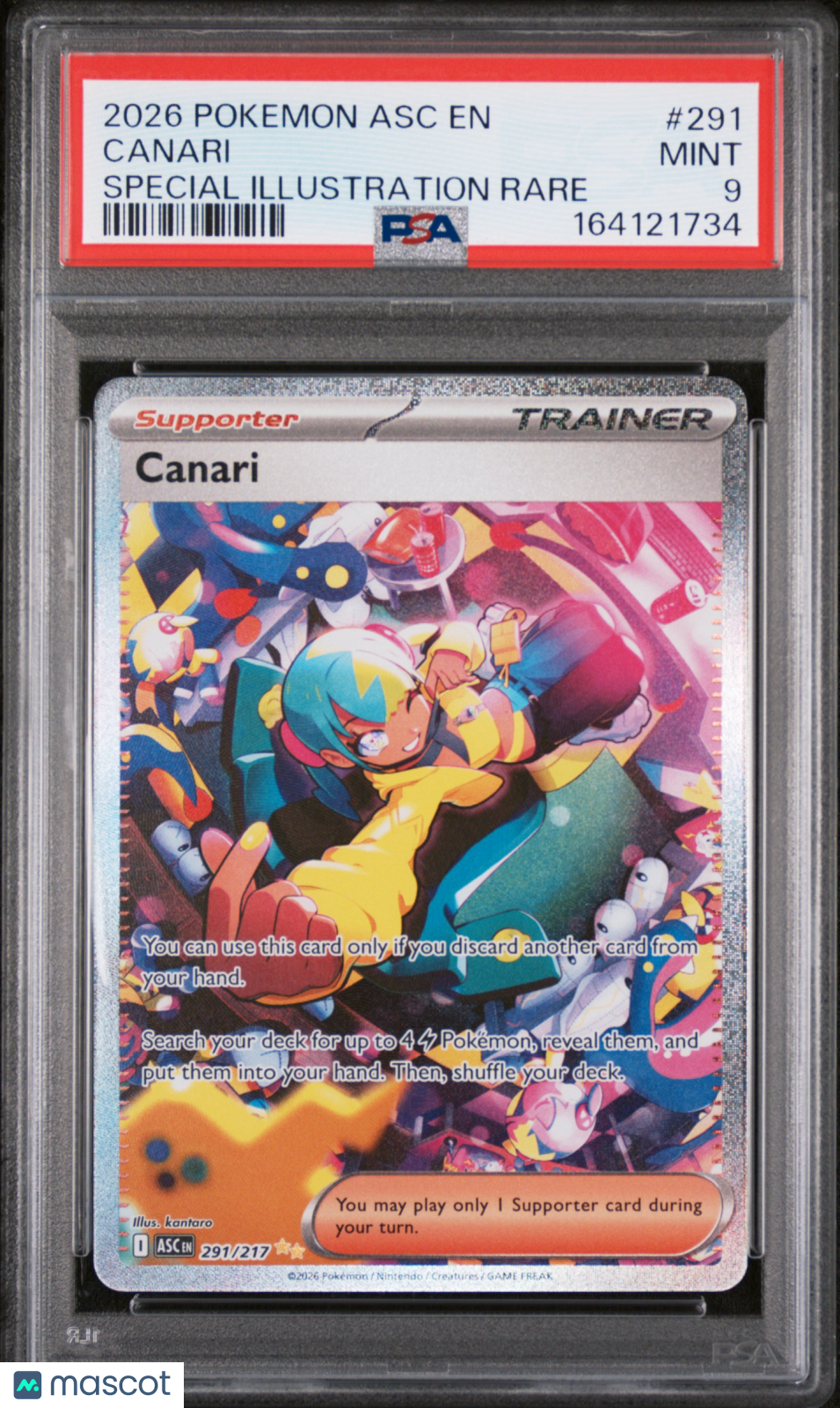 2026 Pokemon Asc EN-Ascended Heroes Canari Special Illustration Rare PSA 9 #291