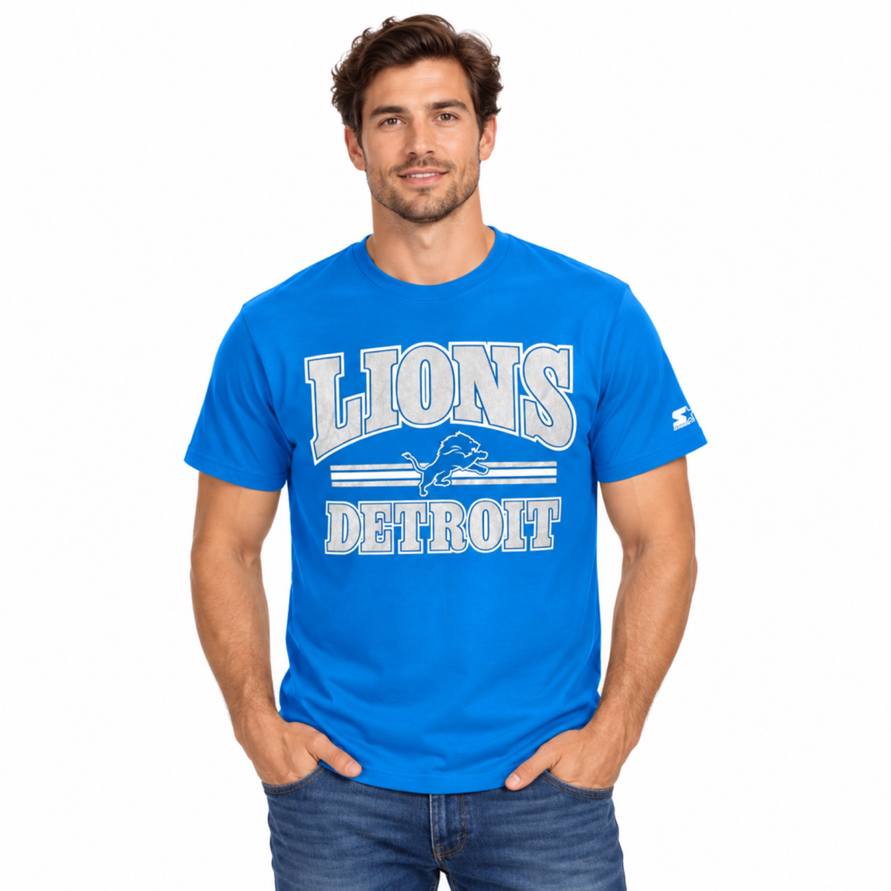 Detroit Lions Blue Starter Endzone Shirt — view 1