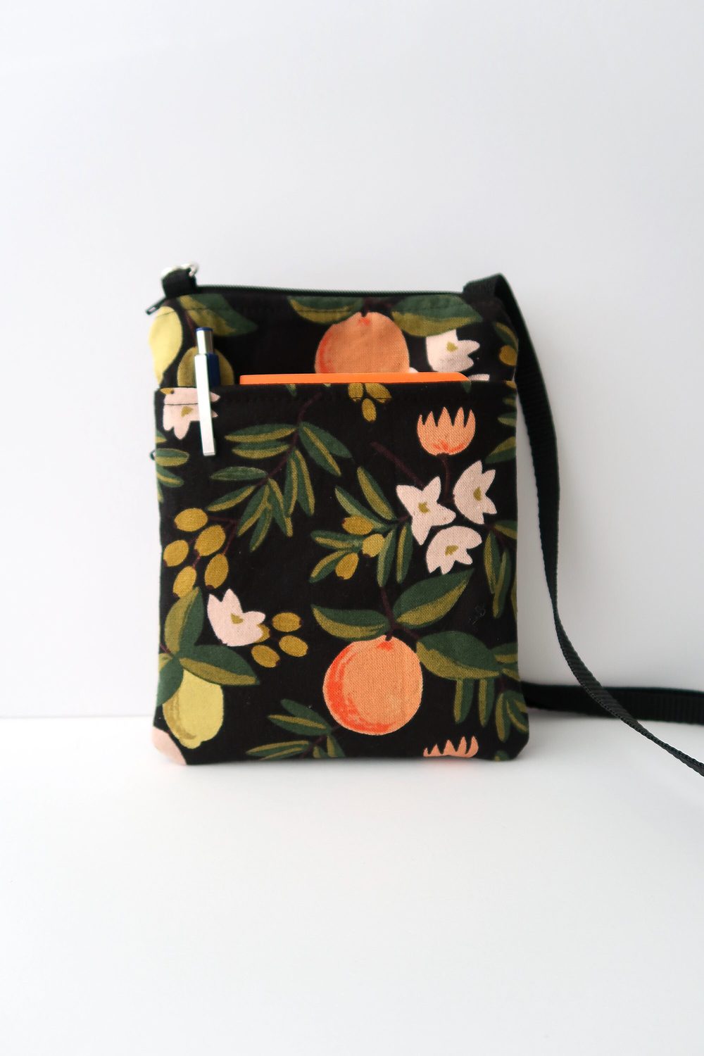 Small Crossbody Bag – Oranges & Lemons on Black, photo 4 of 7