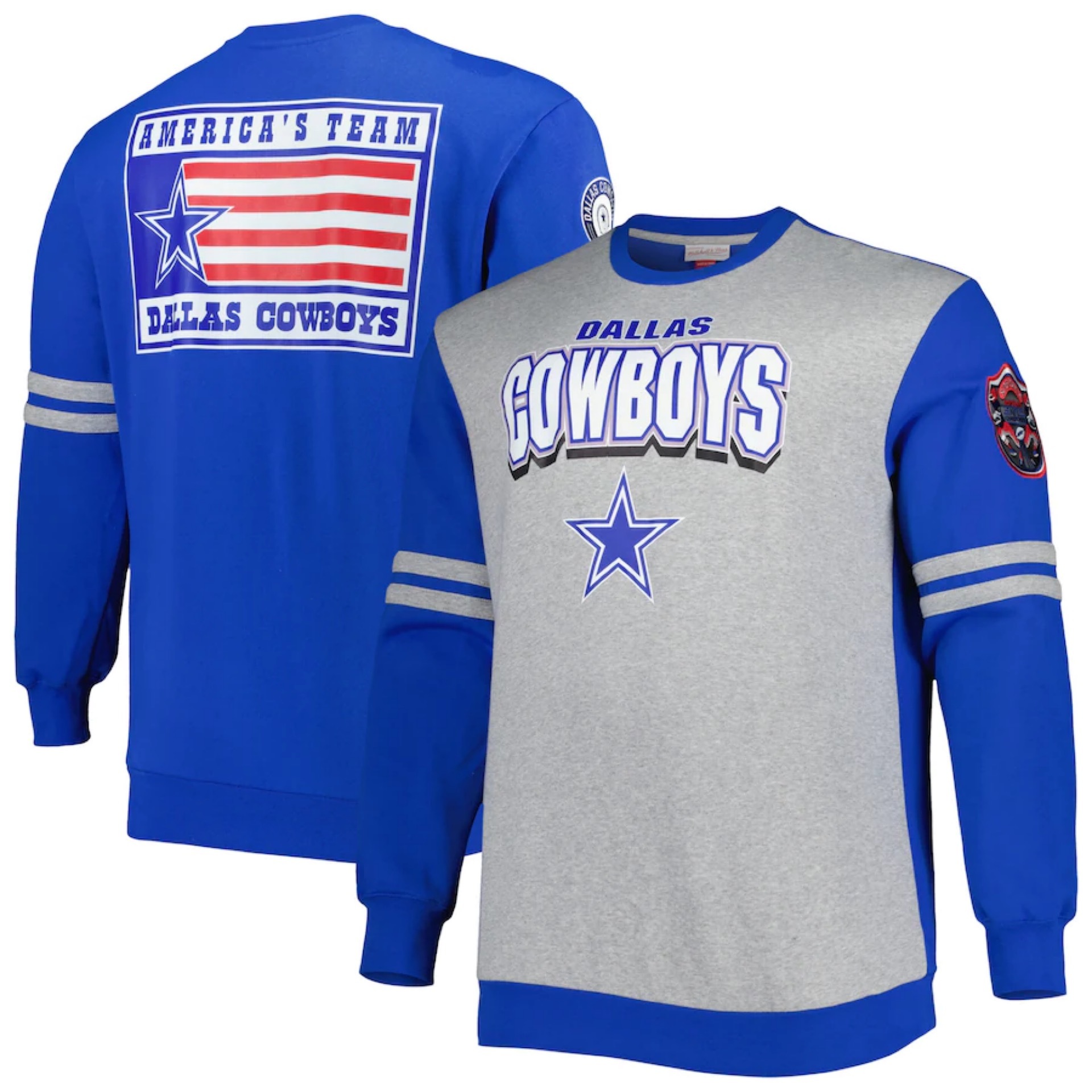 Dallas Cowboys Mitchell and Ness Crew Sweatshirt