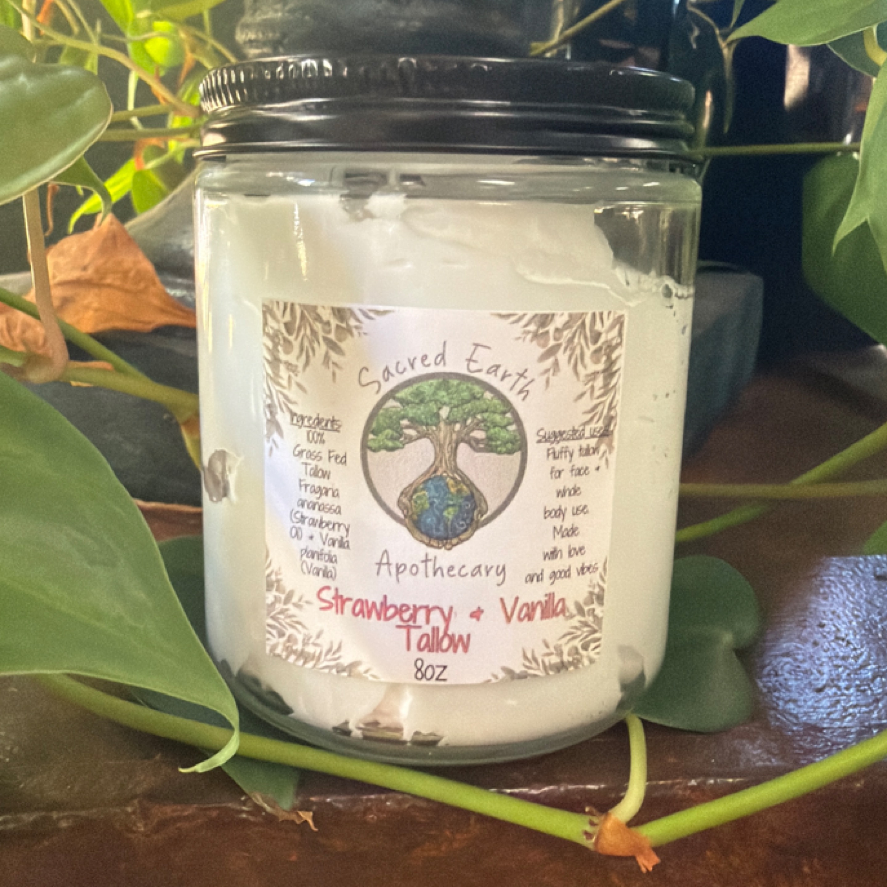 Sacred Earth Apothecary - 8oz Strawberry & Vanilla Tallow 