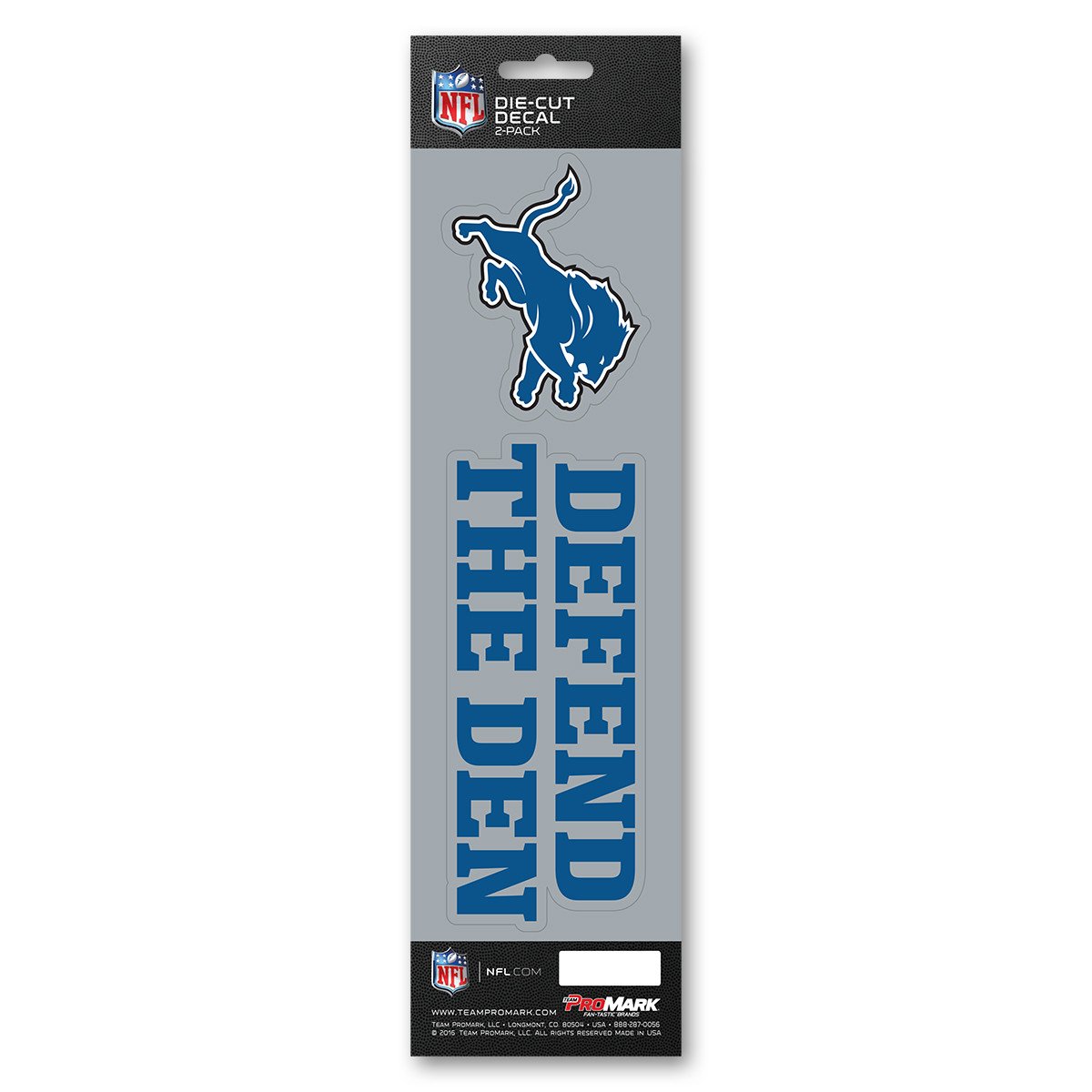 Detroit Lions Slogan Die Cut Decal 2pk