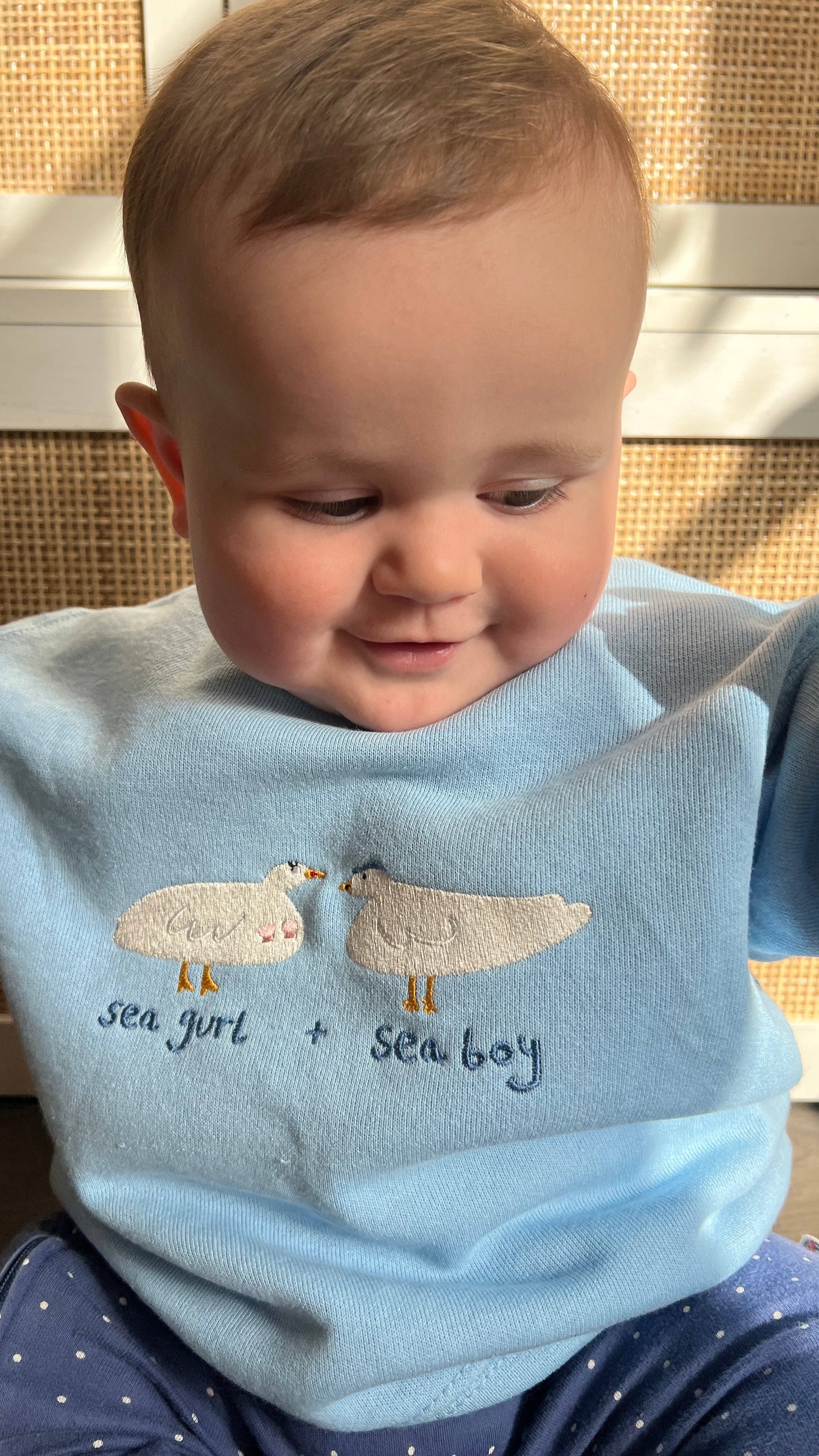 KIDS - Seagurl & Seaboy Oversized Sweatshirt: 5 - 7 years, Morning Sky Blue