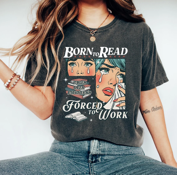 Born To Read Bookish Shirt: L