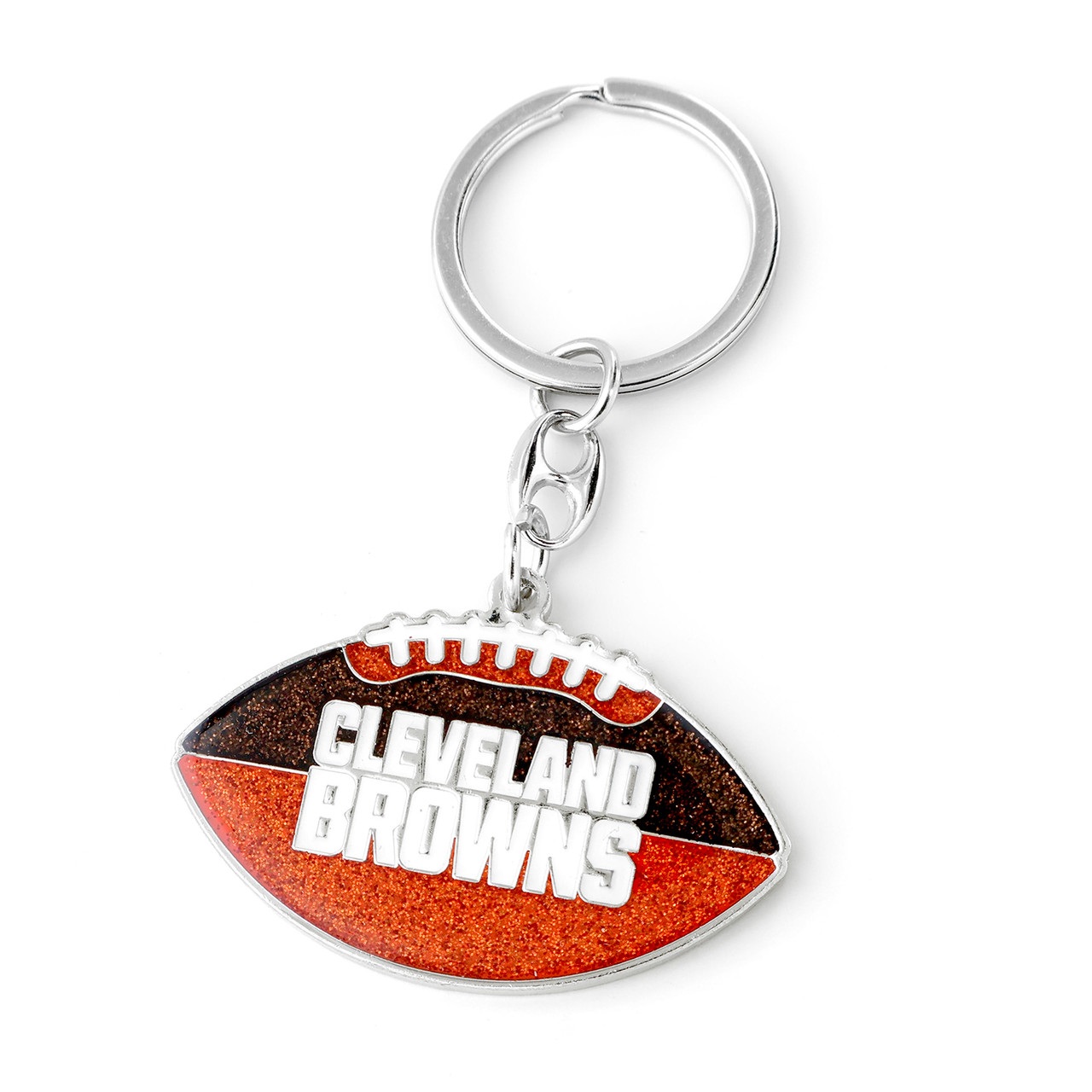 Cleveland Browns Glitter Football Keychain