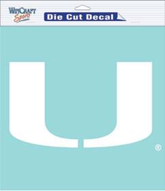 Miami Hurricanes White Perfect Cut Decal 8x8"
