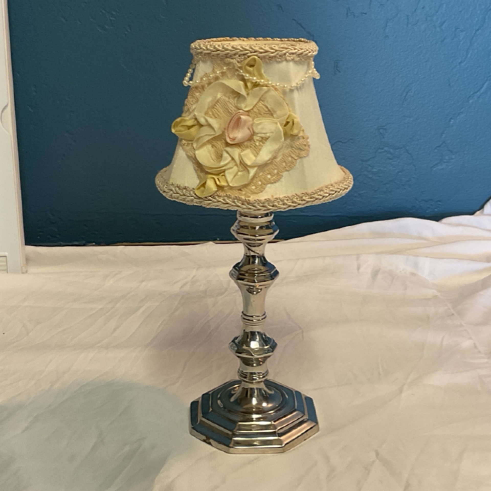 Silver-plated Candlestick Accent Lamp