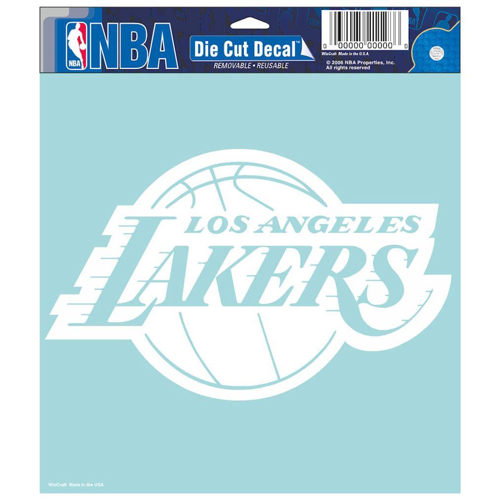 Los Angeles Lakers White Perfect Cut Decal 8x8"