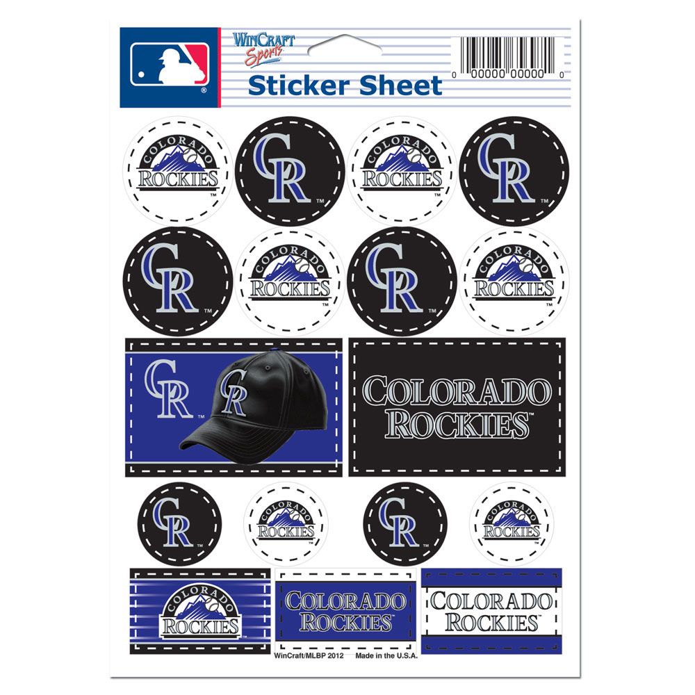 Colorado Rockies Vinyl Decal Sheet 5x7"