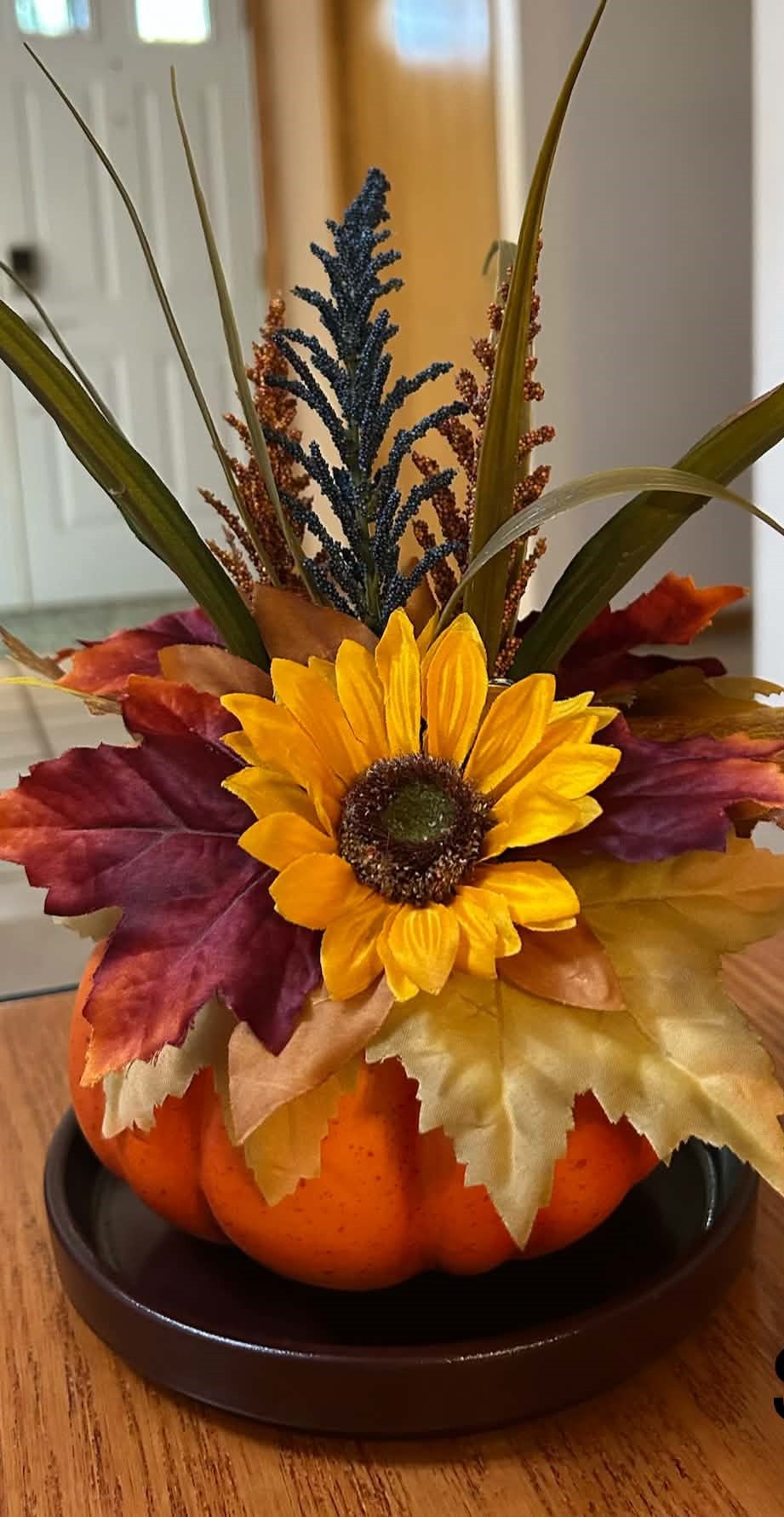 Centerpiece - Small - Harvest with Yellow Flower and Green Spikes