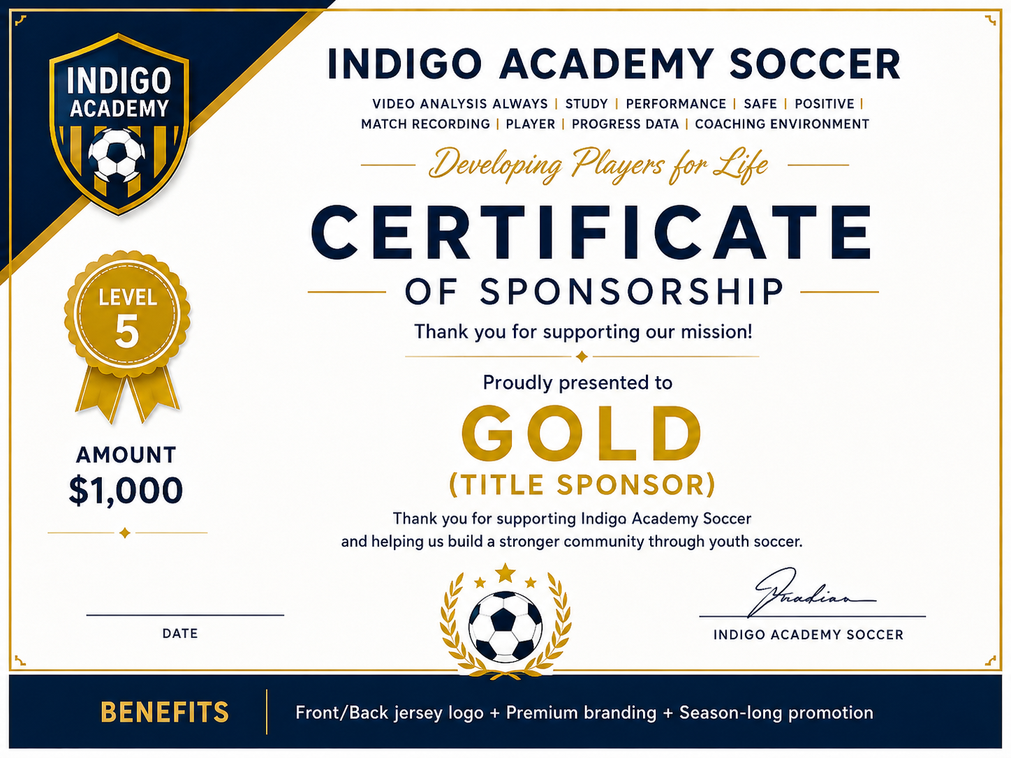 Gold ( Tittle Sponsor )