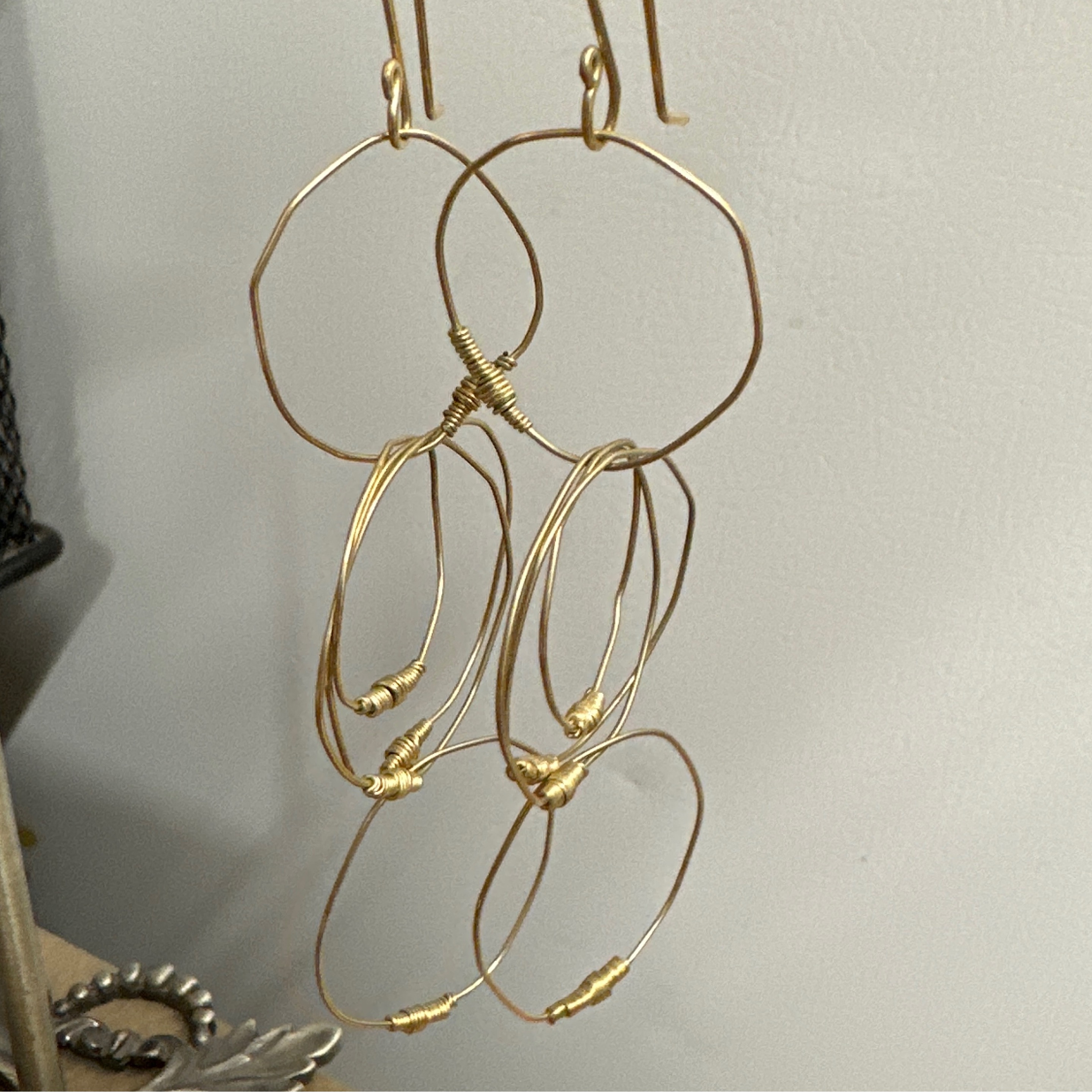 18K Gold Filled Earwire Hoop Earrings - Estate Jewelry