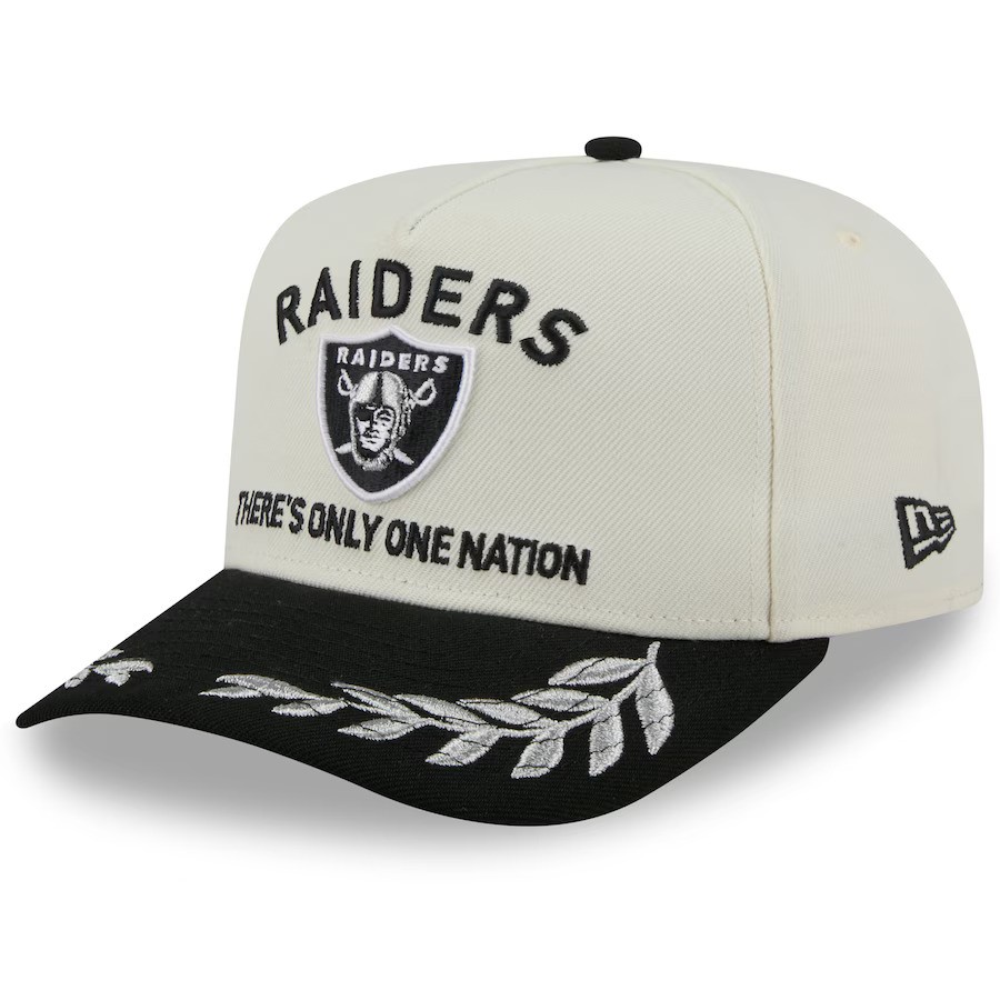 Las Vegas Raiders Cream/Black 2025 NFL Draft Snapback New Era 9FIFTY Hat