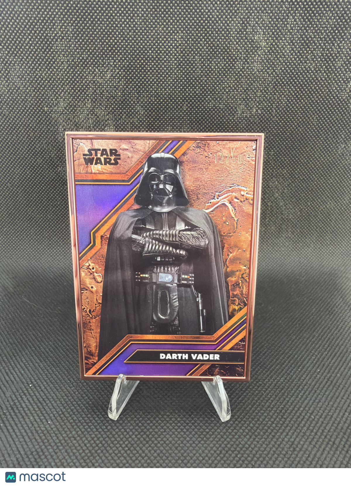 2025 Topps Star Wars Galactic Antiquities Darth Vader Purple Cortosis Metal /50