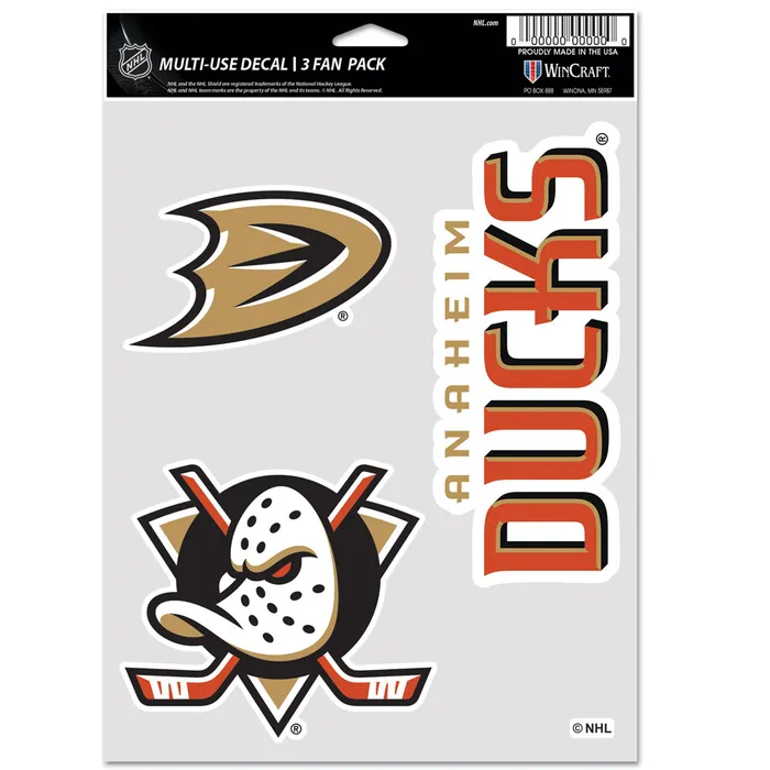 Anaheim Ducks Multi Use 3 Pack Fan Decals