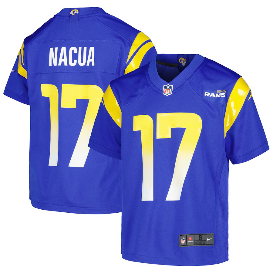Los Angeles Rams Puka Nacua #17 Kids Royal Blue Nike Game Jersey