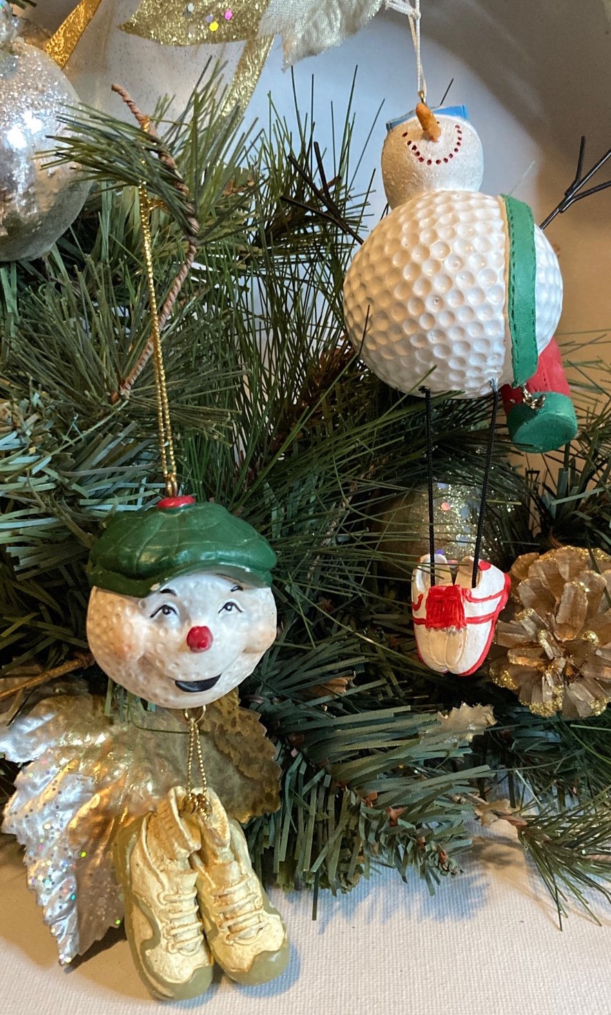 CHRISTMAS GOLF ORNAMENTS Lot of 2