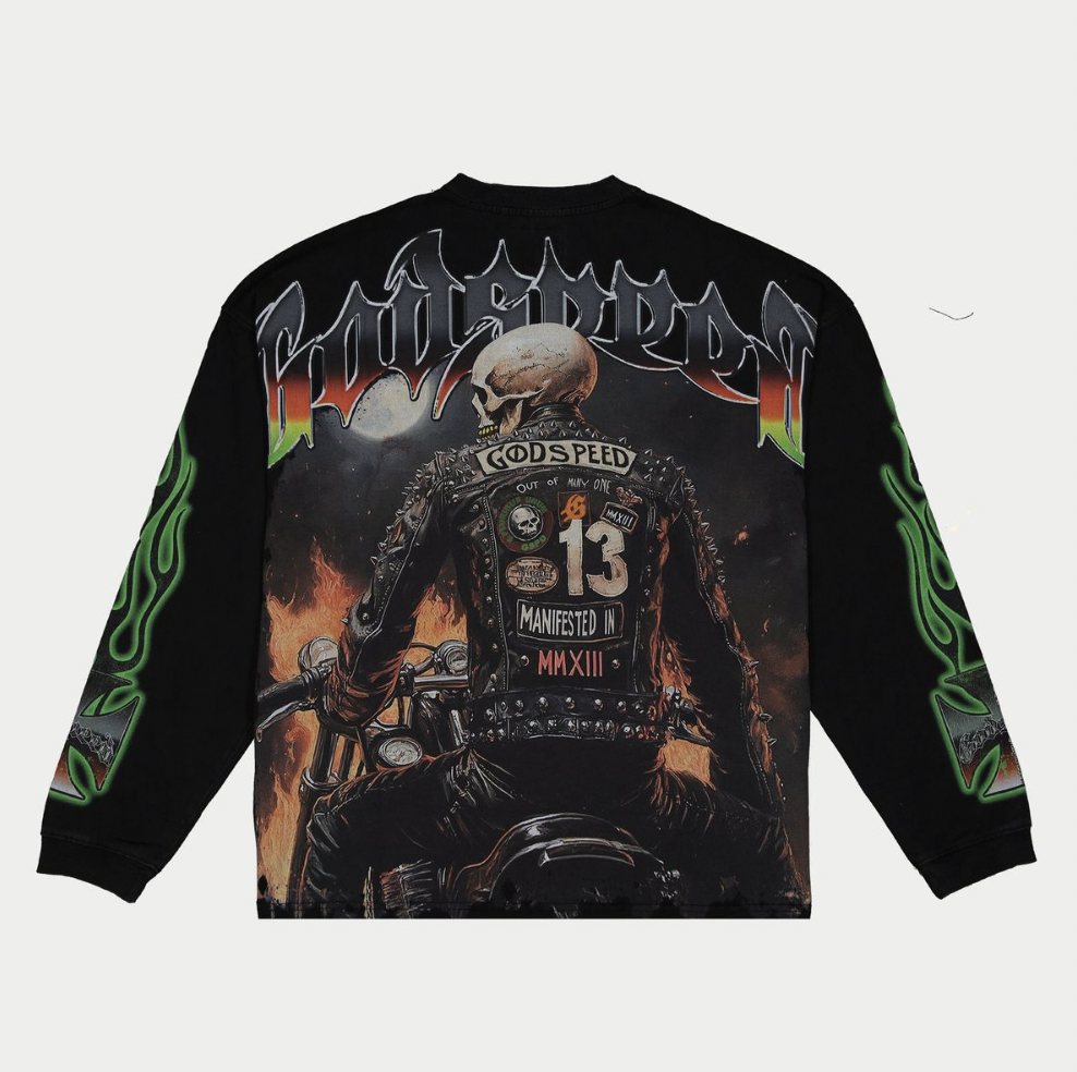 GODSPEED Biker Nation T-Shirt (Black Wash) (Biker-Nation-T-Shirt-Black-Wash)
