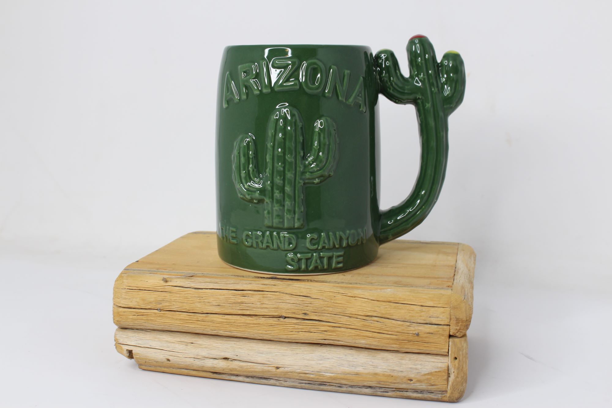 Mug - Green with Saguaro handle ***