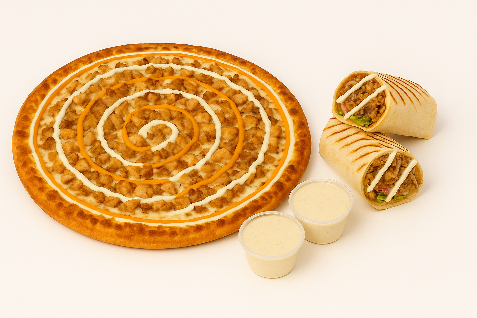 SHAWARMA PIZZA AND 2 WRAPS!