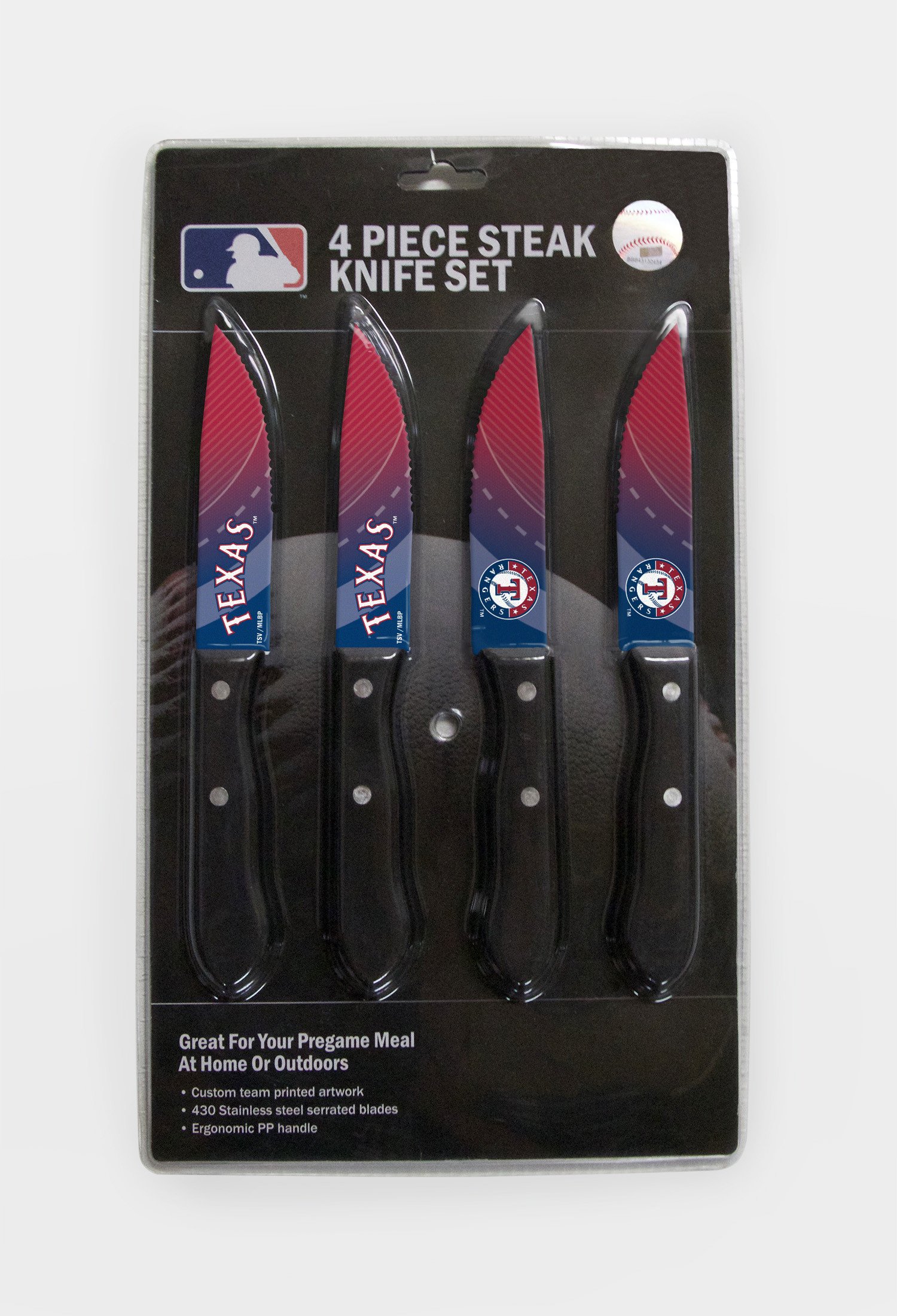 Texas Rangers Steak Knife 4 Pack Set