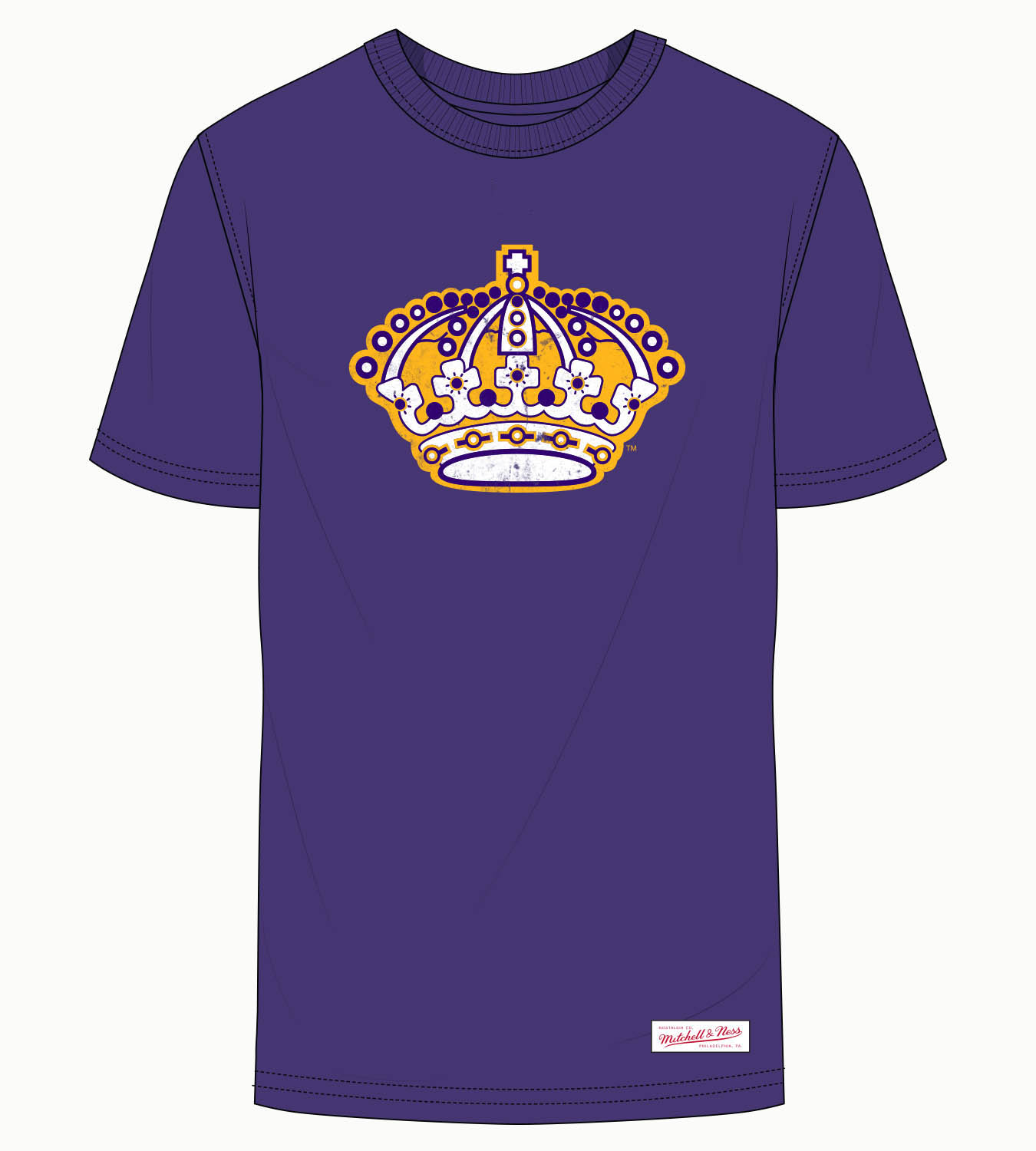 Los Angeles Kings Purple Retro Mitchell and Ness Distressed Shirt