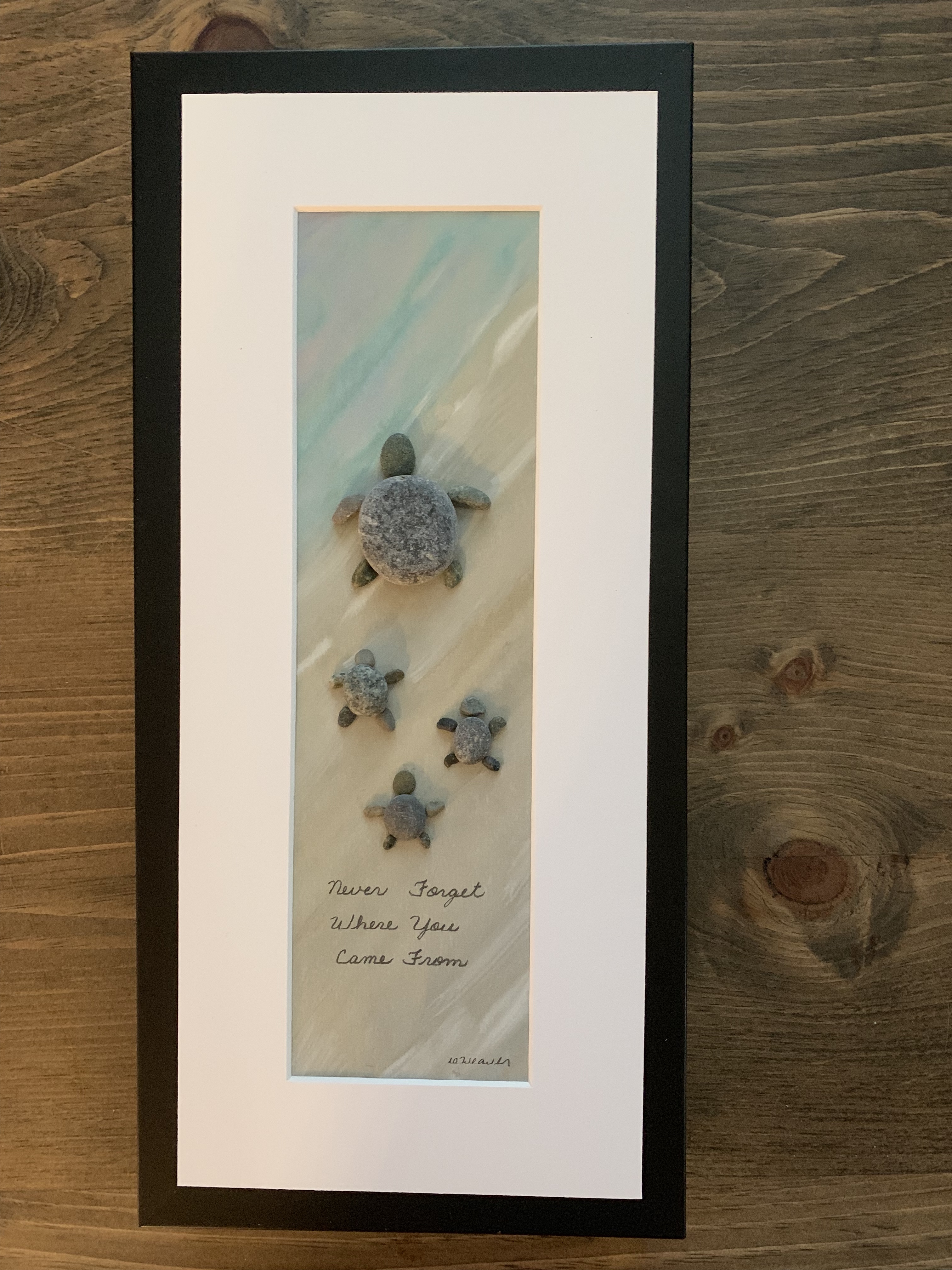 Never Forget Where You Came From - Pebble Art (will replicate/customize # of turtles)