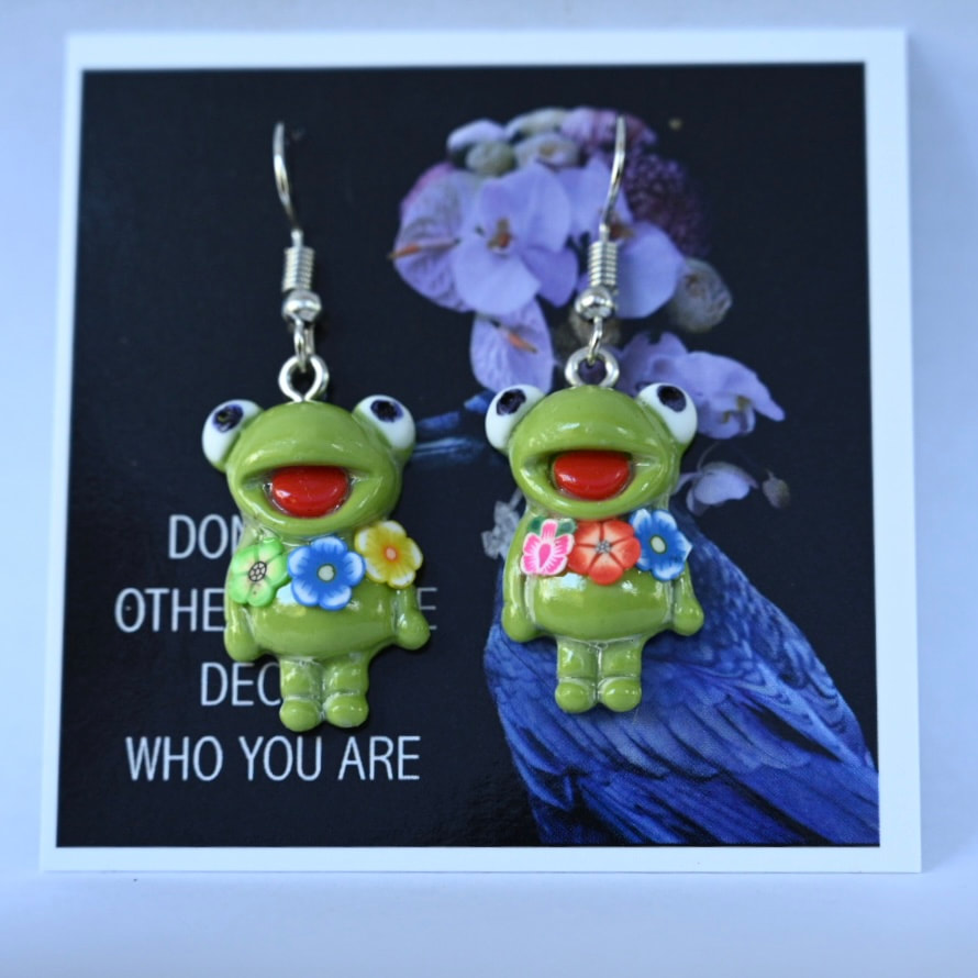Frog Flower Earrings